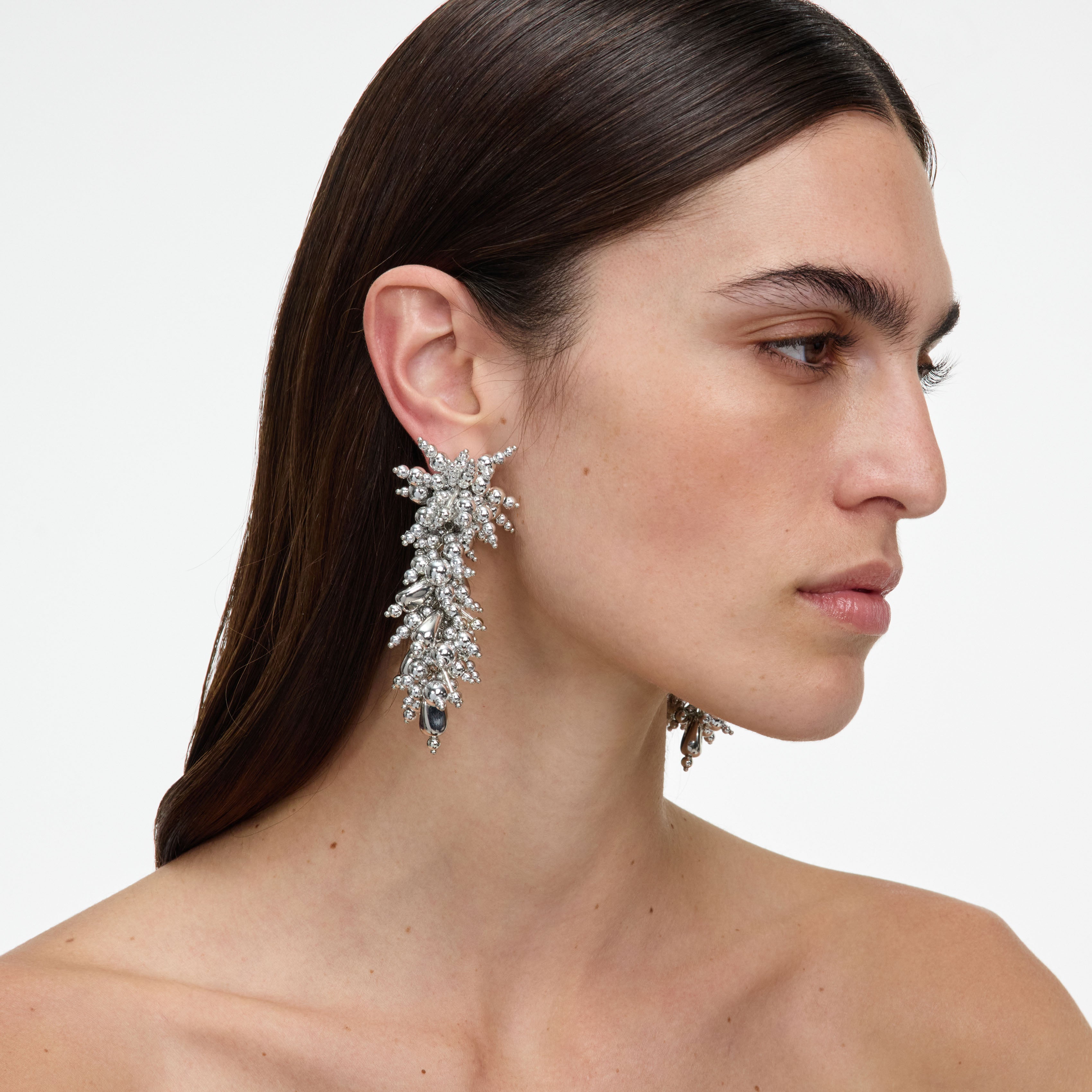 Self Portrait Silver Beaded Ohrringe Silber Perlen