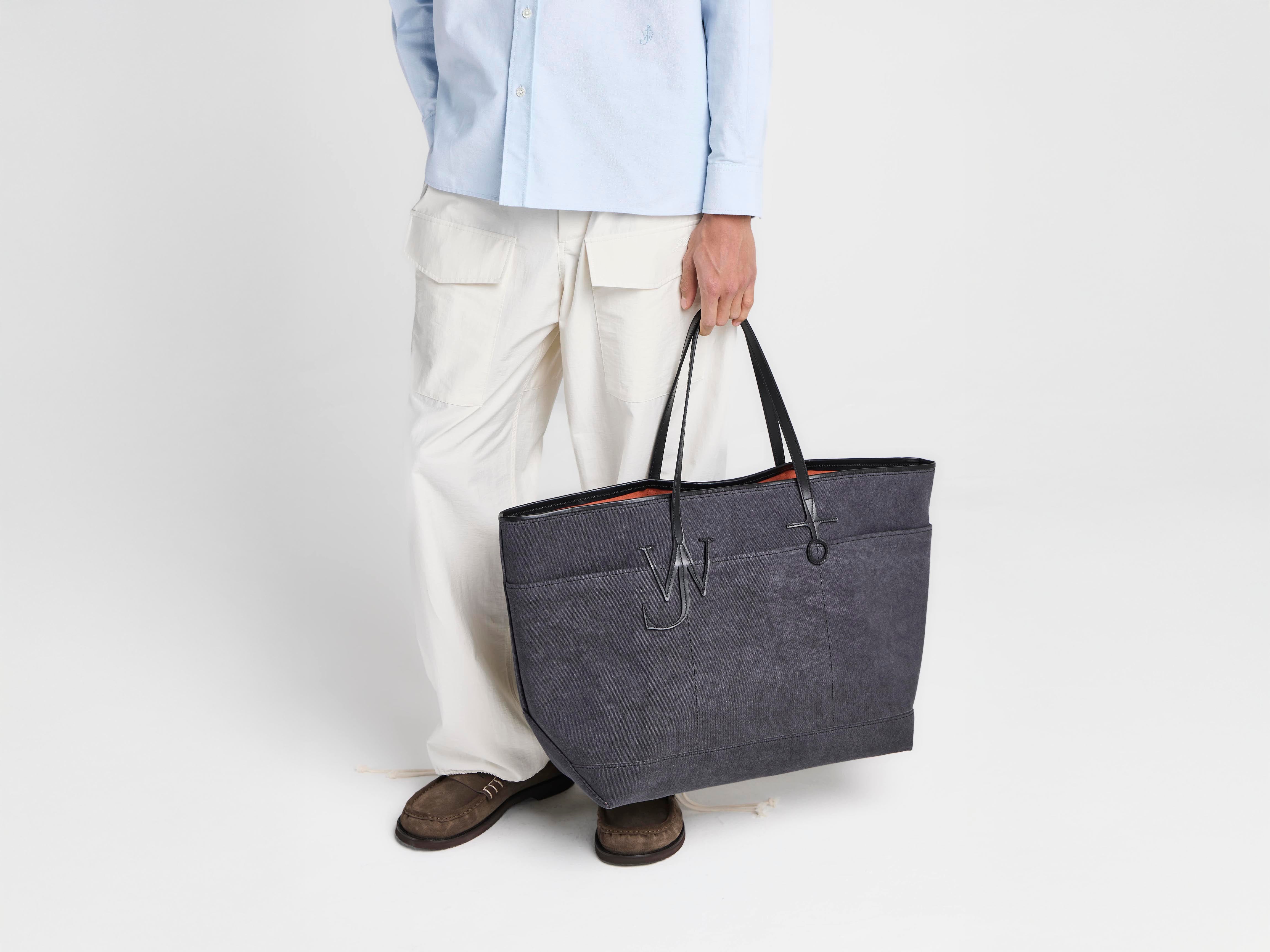 J.W.Anderson Bags XL Anchor Tote Canvas Leder Navy O/S