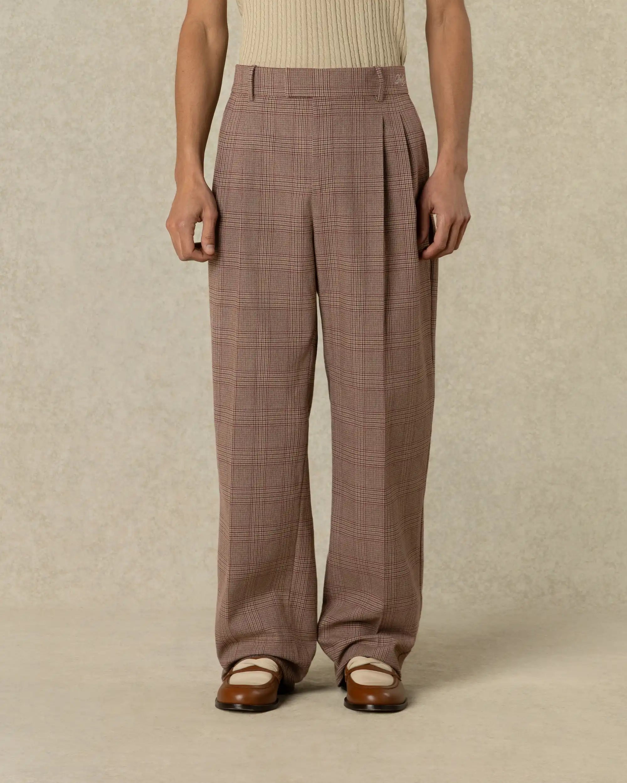 Drôle De Monsieur Prince Of Wales Golfer Hose Braun Wollmix