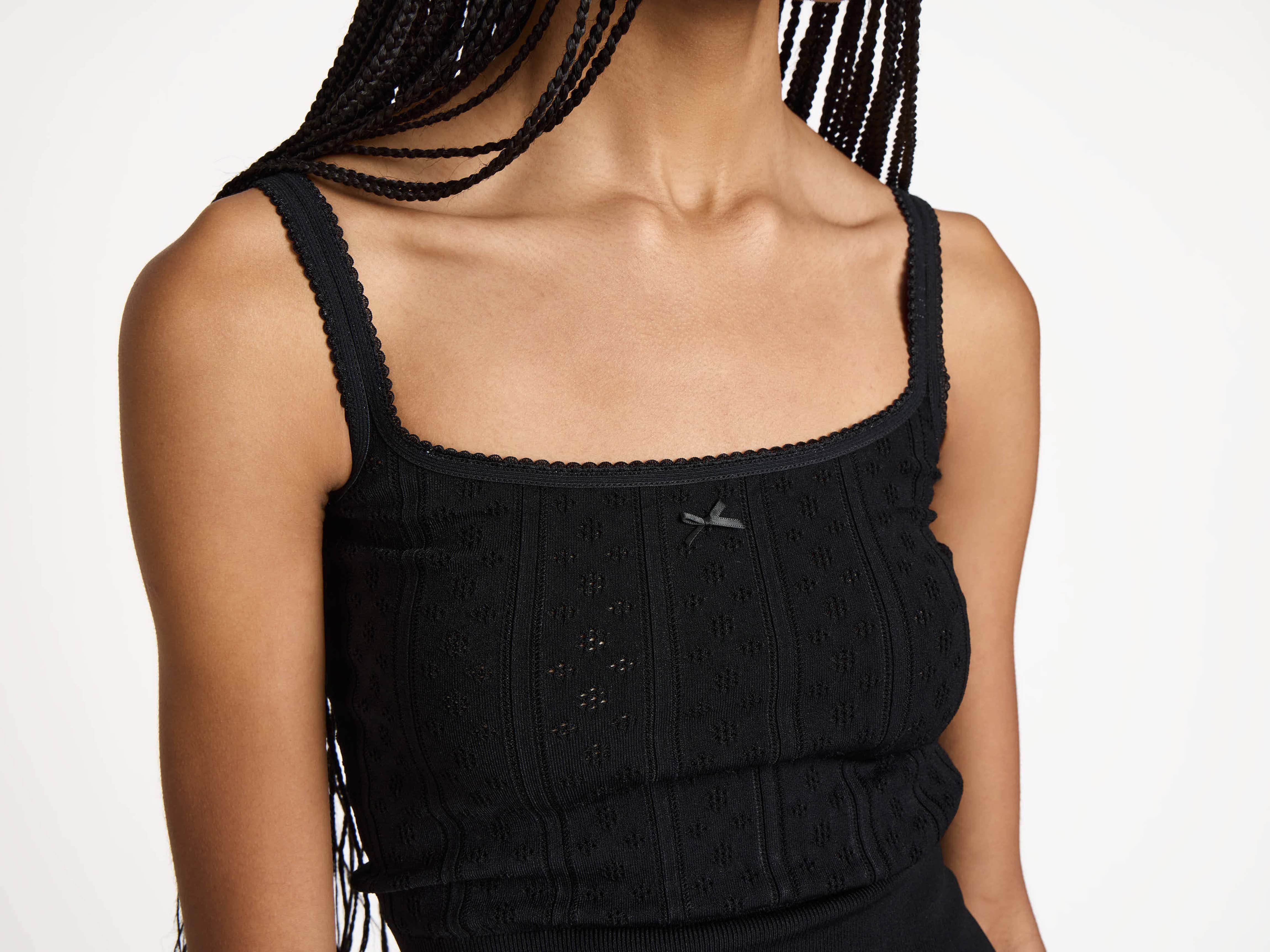 J.W.Anderson Pointelle Cami Top Schwarz Viskose