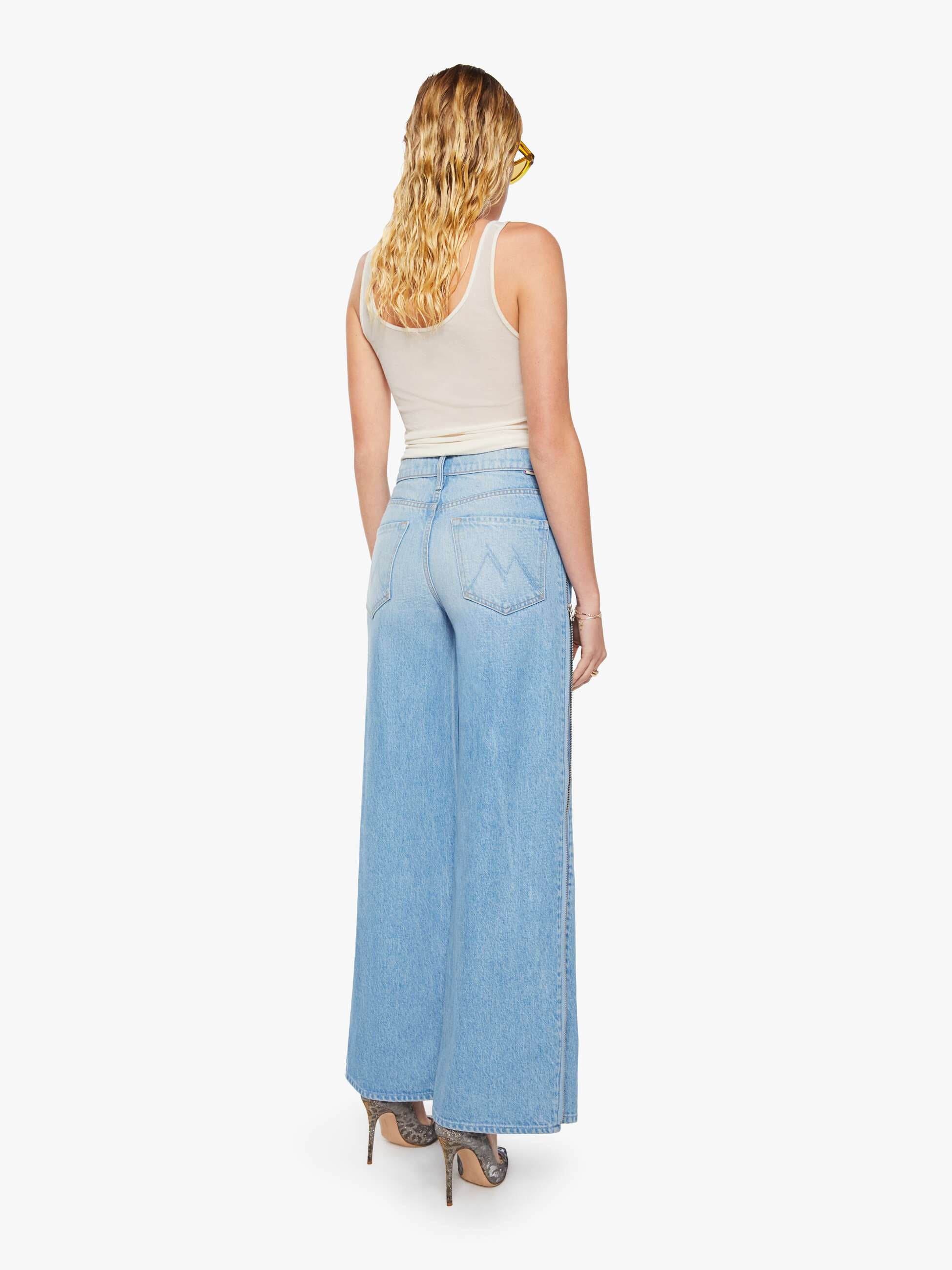 Mother Snacks Side Zip Slung Sneak Jeans Munchies