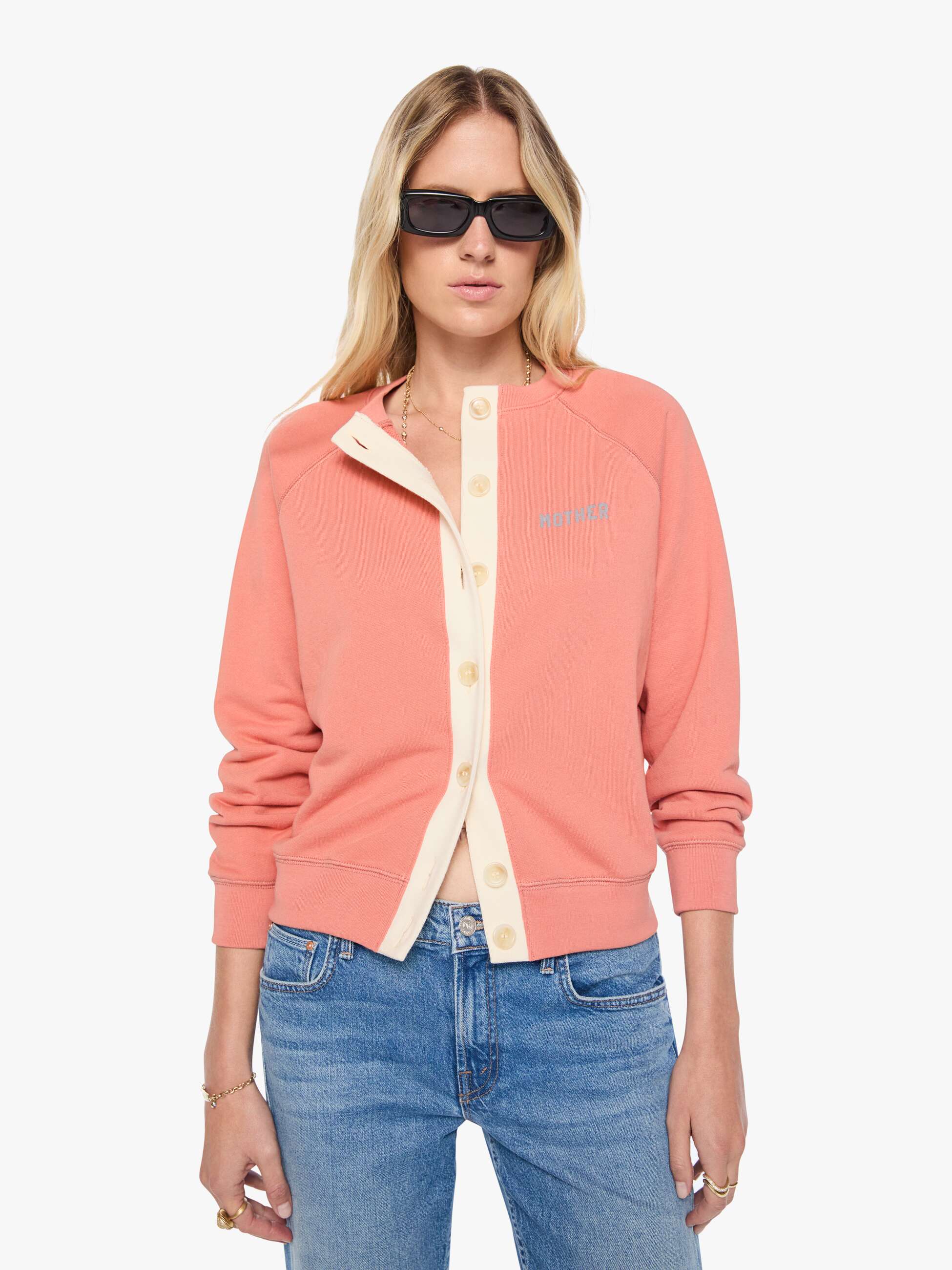 MOTHER Sweaters The Boxy Cardigan Strickjacke Speed Queen Rosa