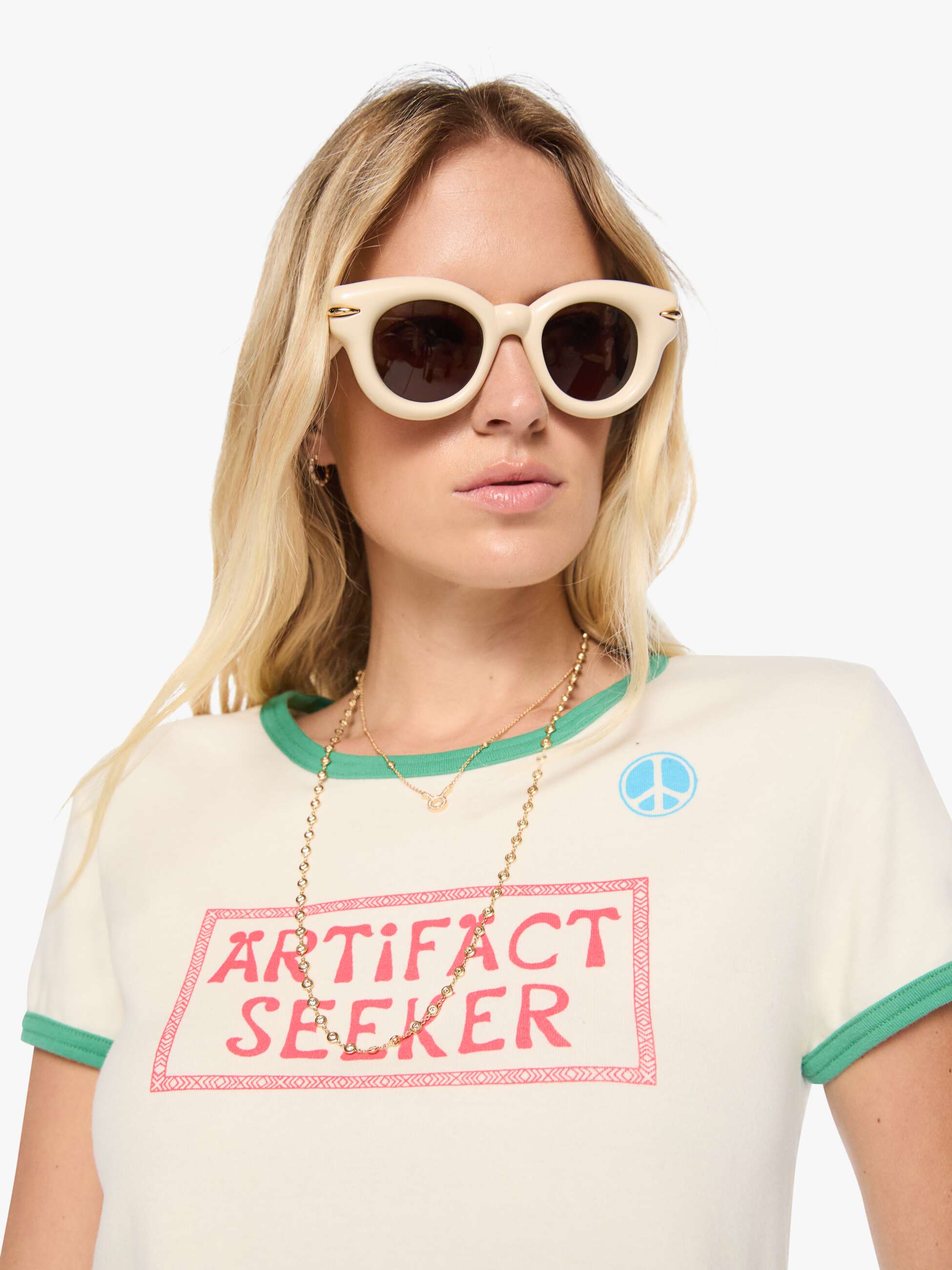 Mother The Itty Bitty Ringer T-Shirt Artifact Seeker Creme