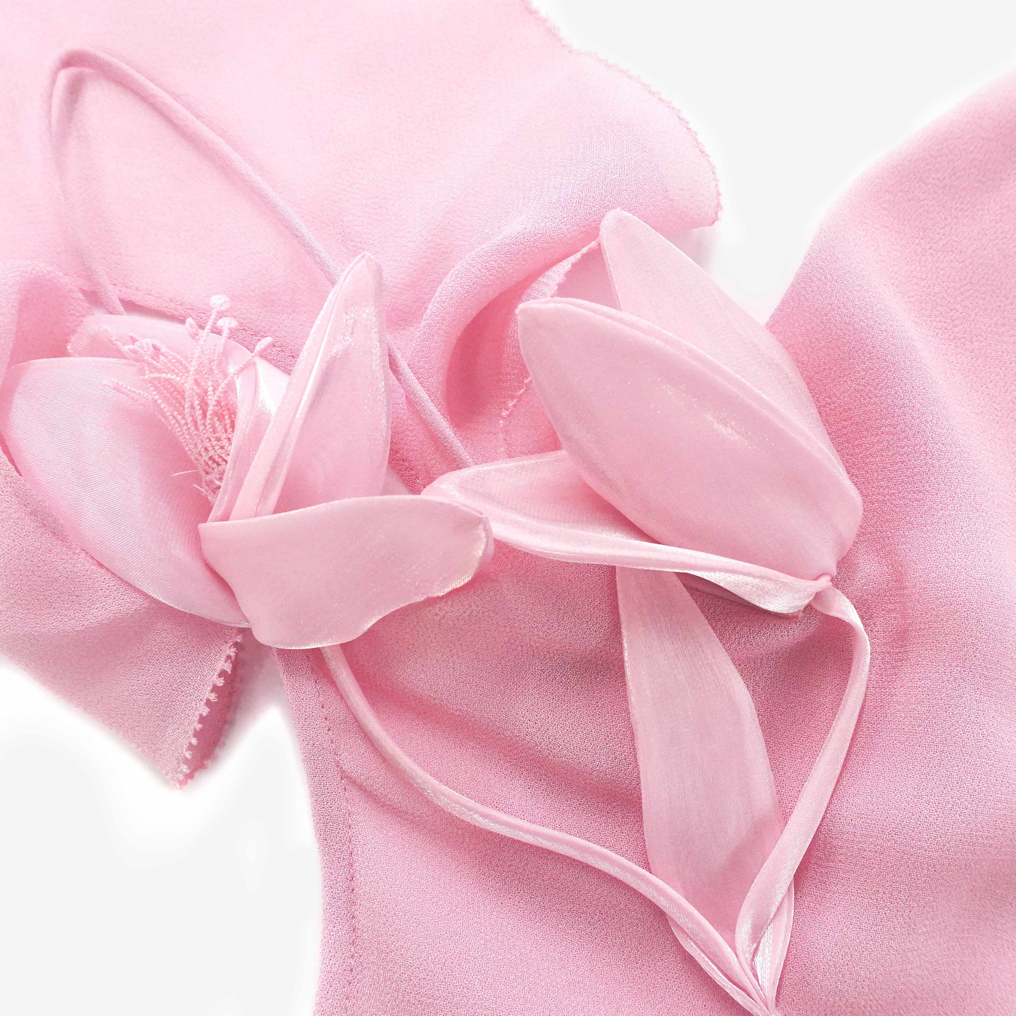 Self Portrait Pink Georgette Flower Maxi Kleid Rosa