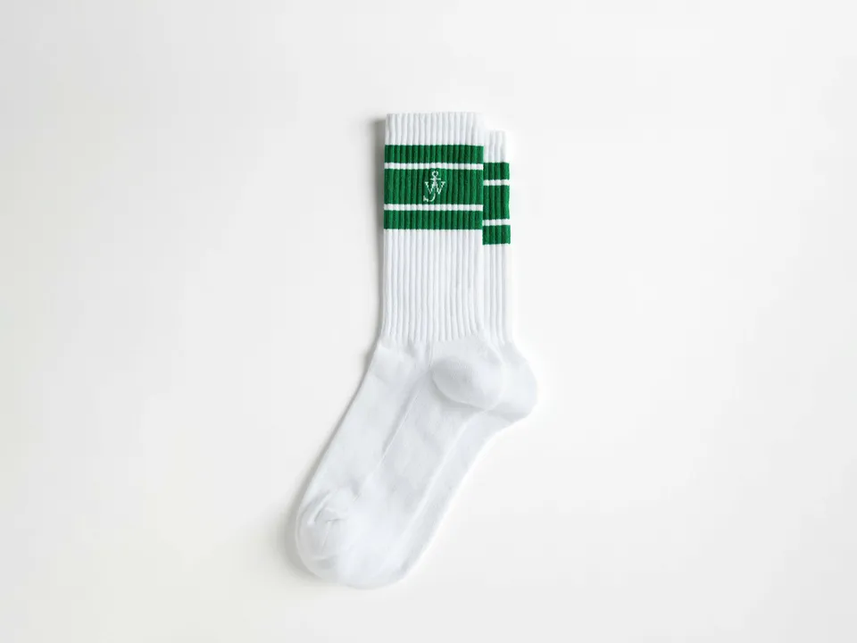 J.W.Anderson Sport Socken Weiß Grün Baumwolle