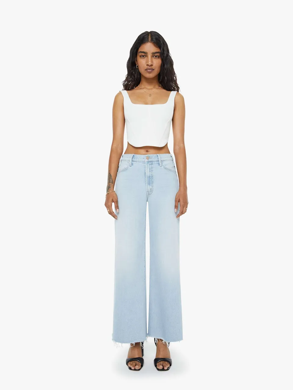 MOTHER Lil Hustler Petite Jeans Bring The Cooler Hellblau