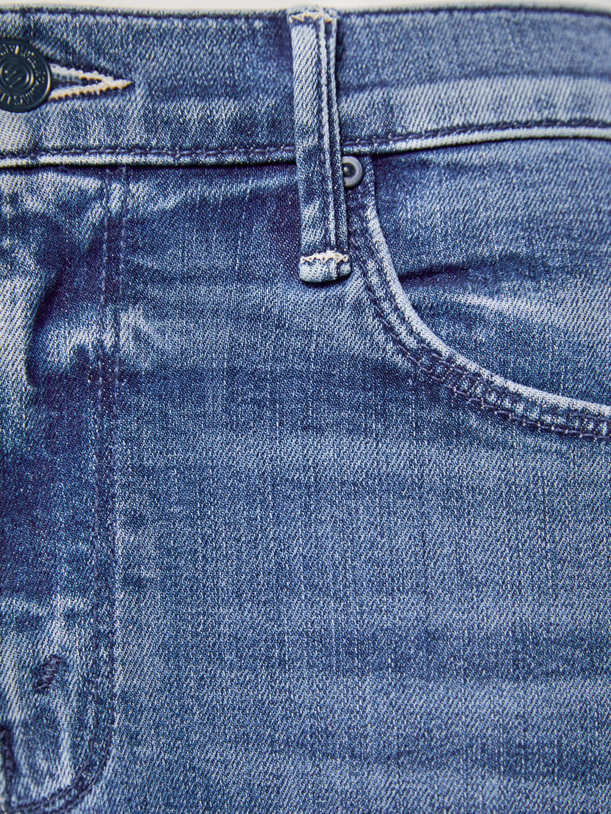 Mother Lil Mid Rise Dazzler Ankle Petite Jeans Blau