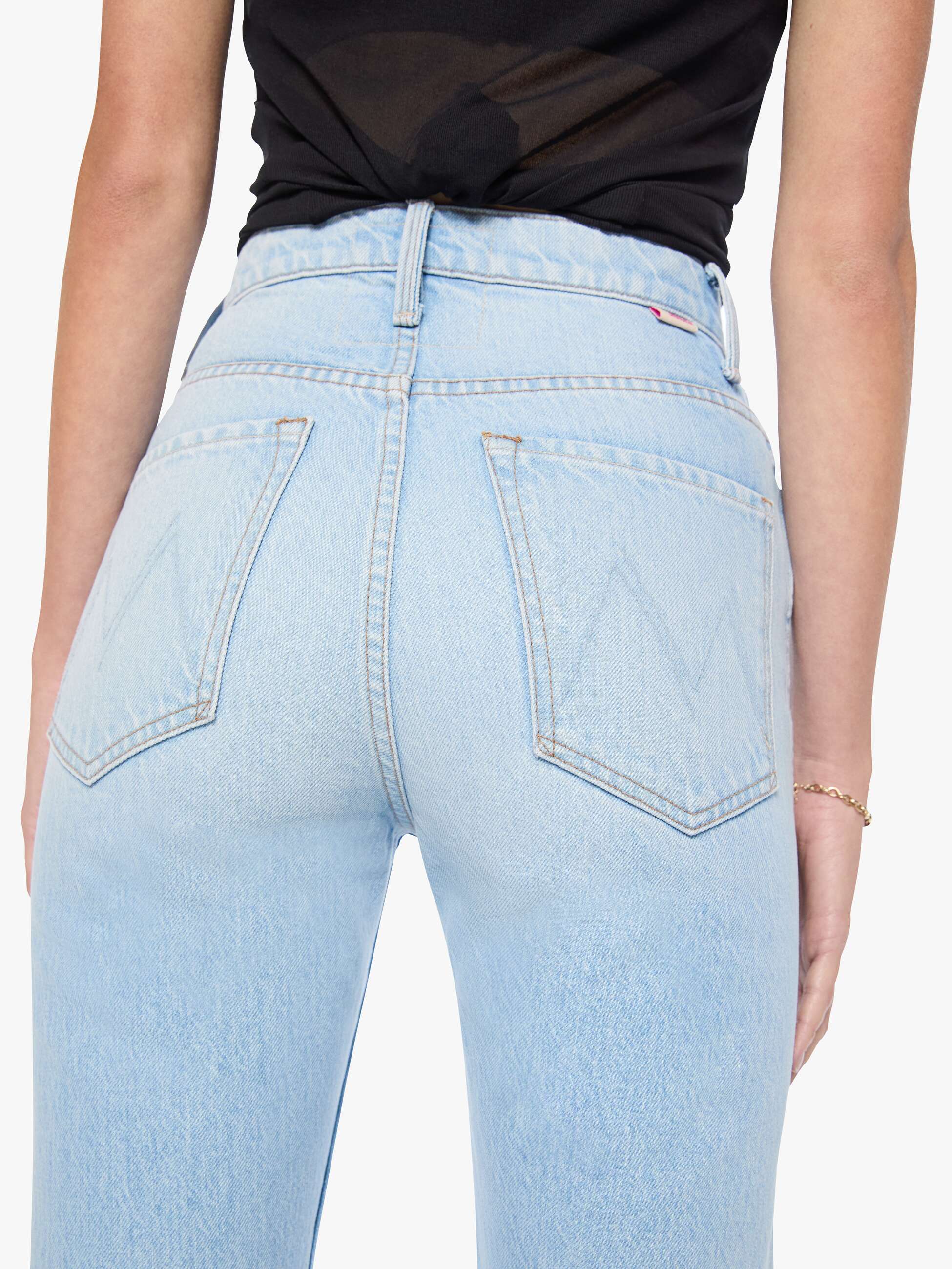 Mother SNACKS Tippy Top Sneak Jeans Dots hellblau