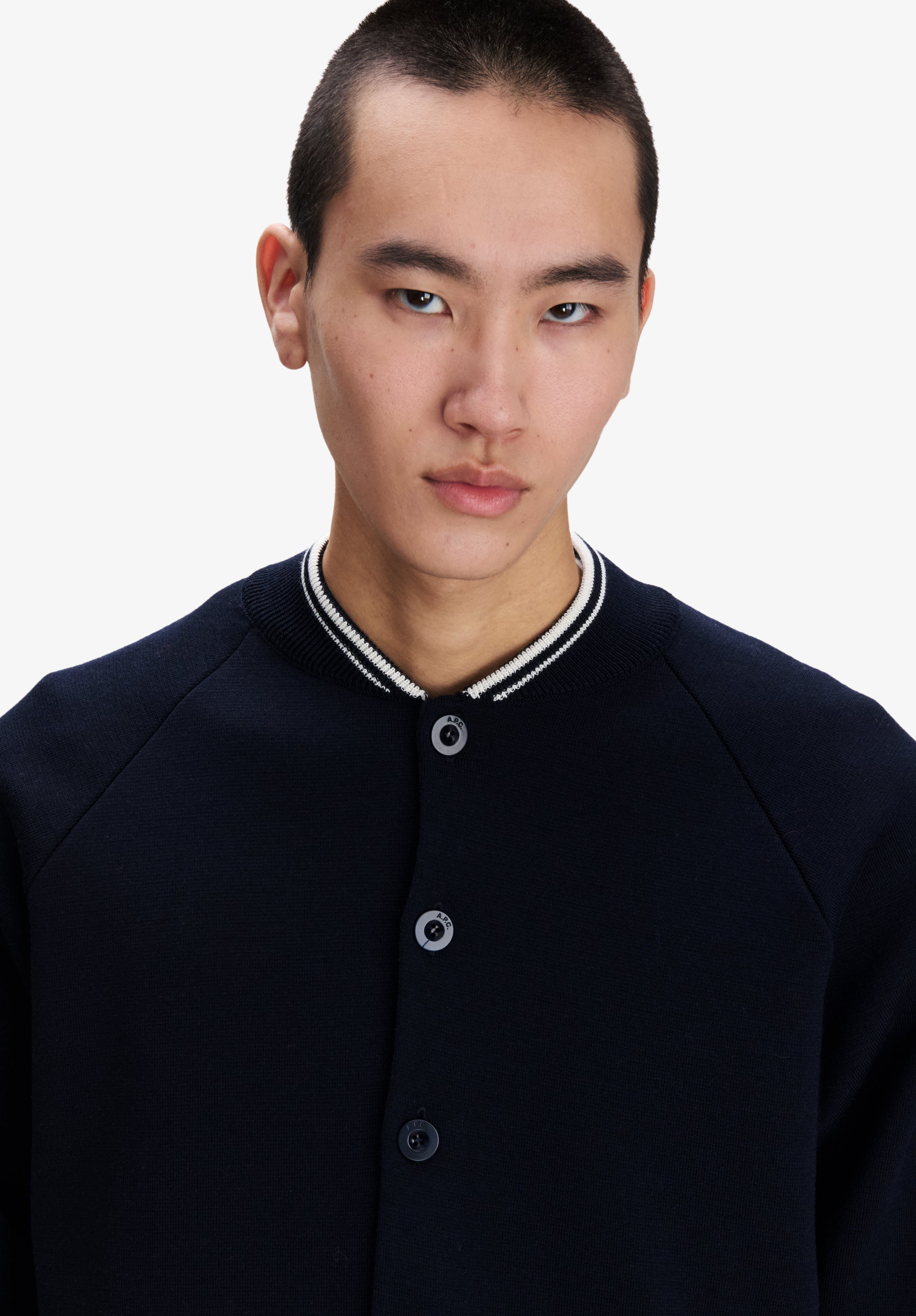 A.P.C. Jacke Kurz Marineblau Paspelierung Knöpfe Gr. M