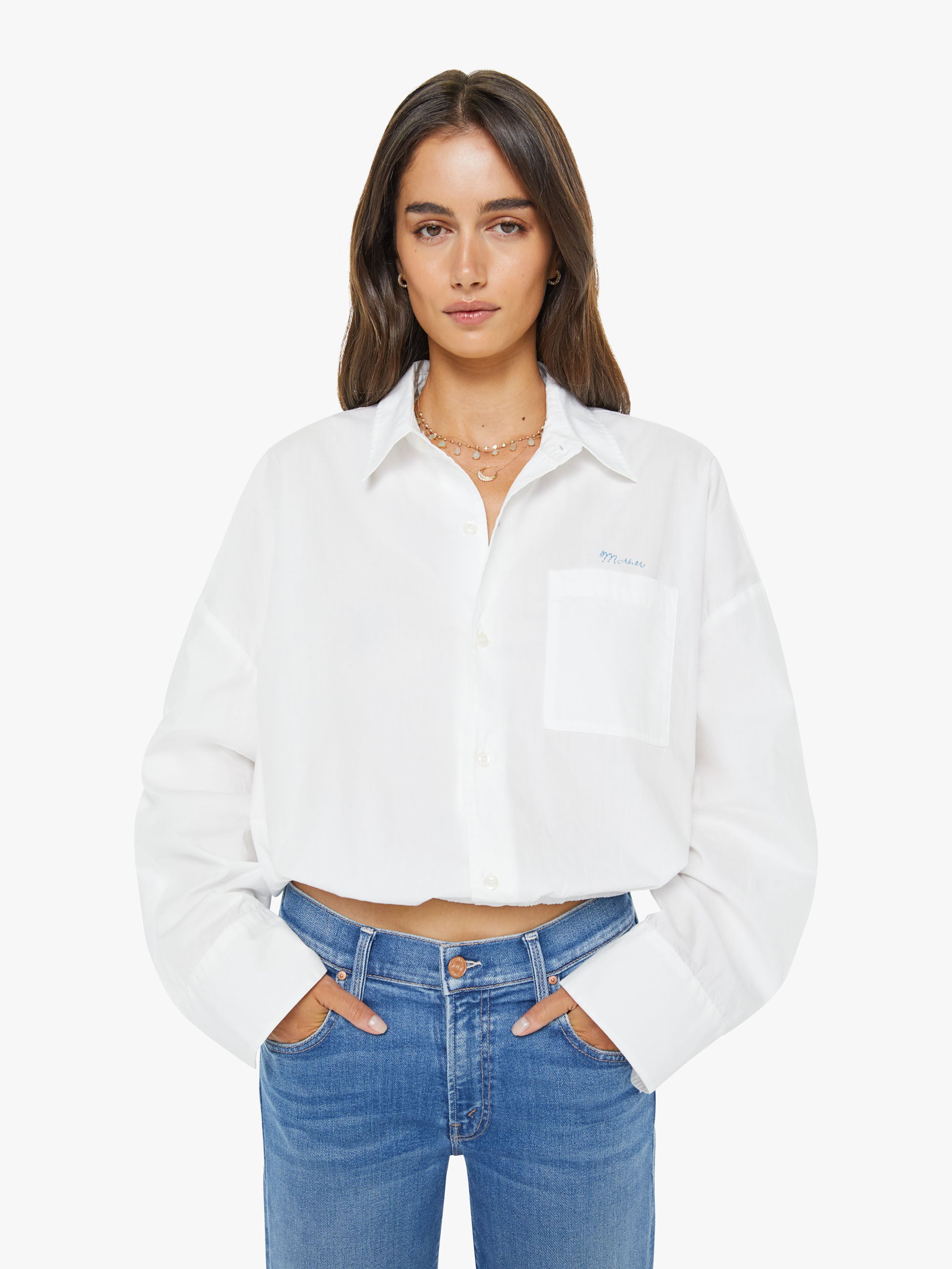 Mother The Scrunchie Frenchie Bluse Weiß Baumwolle