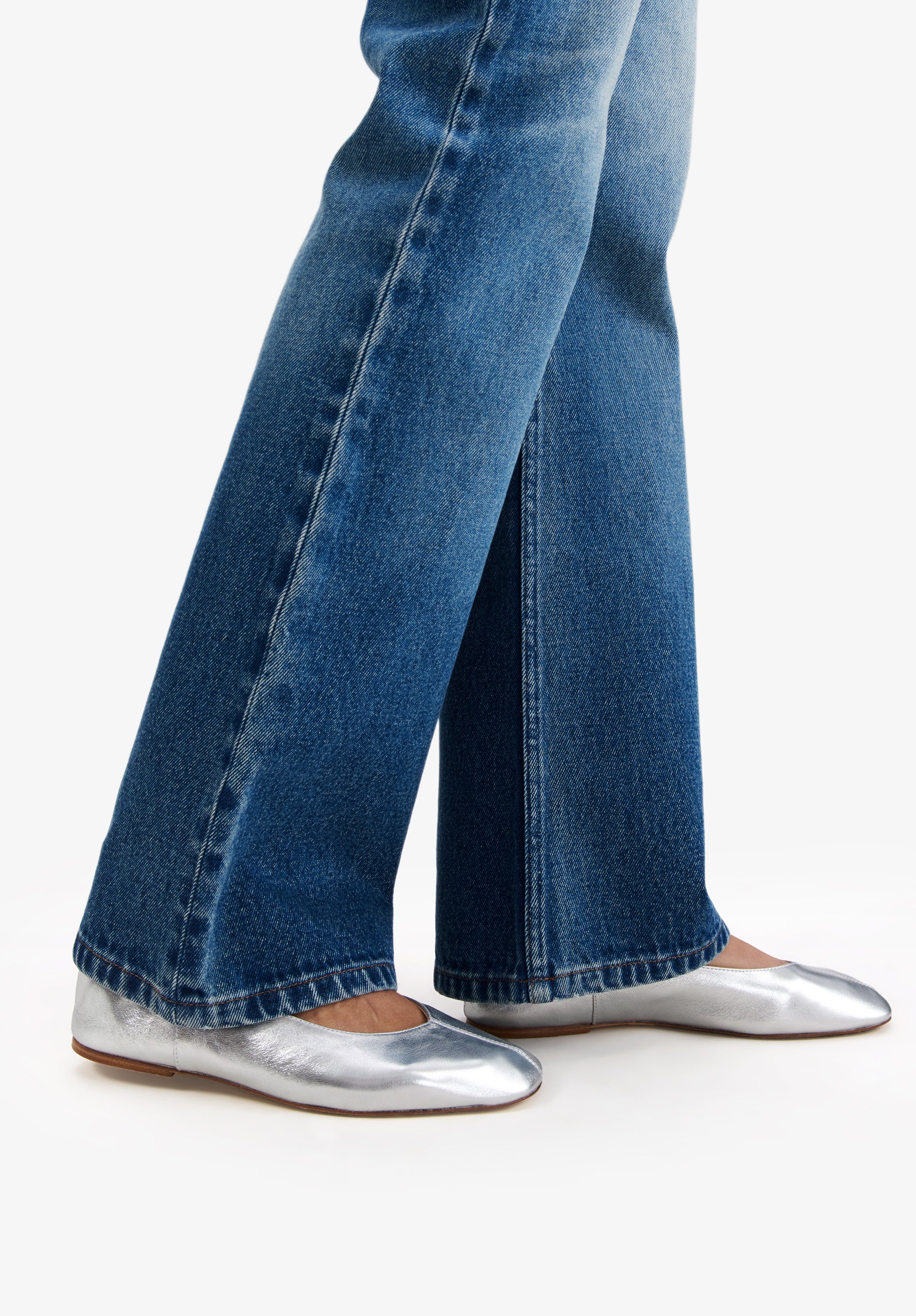 A.P.C. SHOES Lederballerinas Eckige Kappe Metallic 35-41