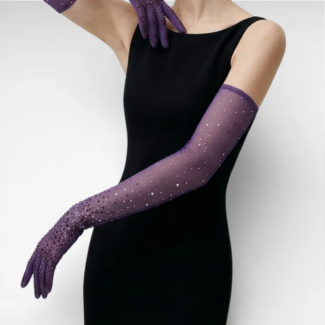 Gedebe Crystal Gloves Handschuhe Tüll Gr. M