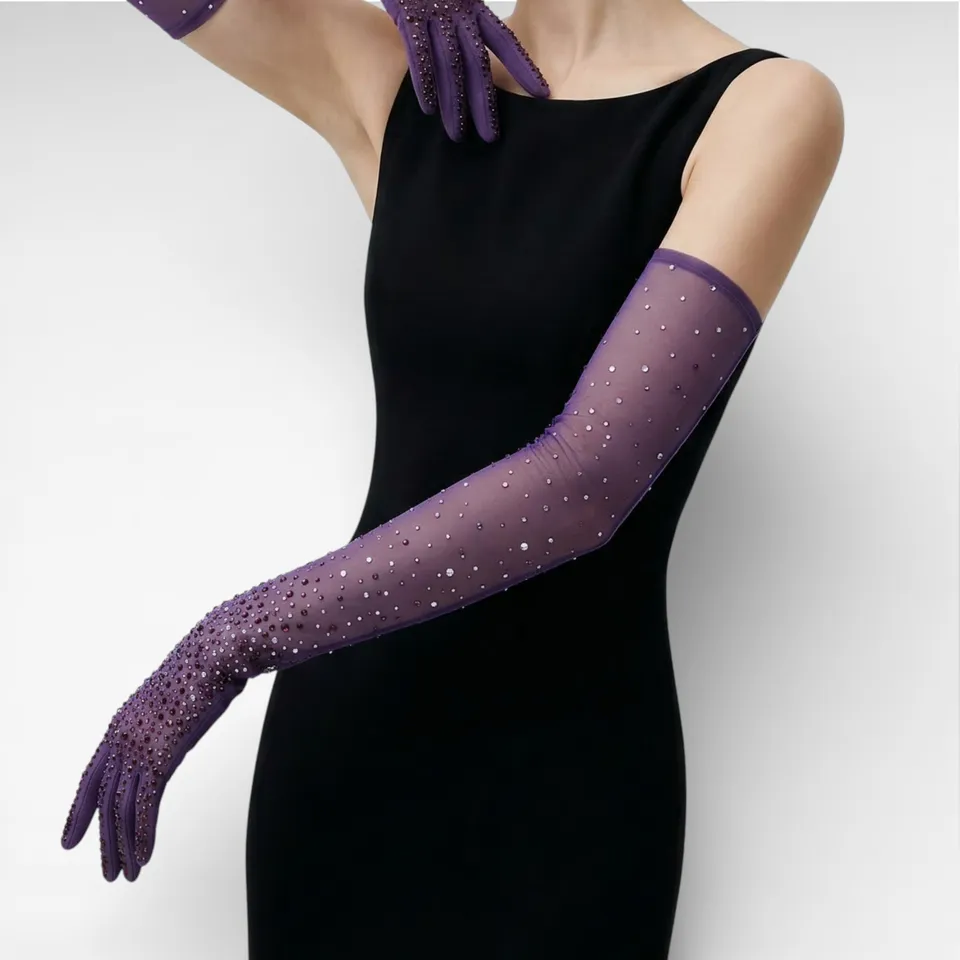 Gedebe Crystal Gloves Handschuhe Tüll Gr. M