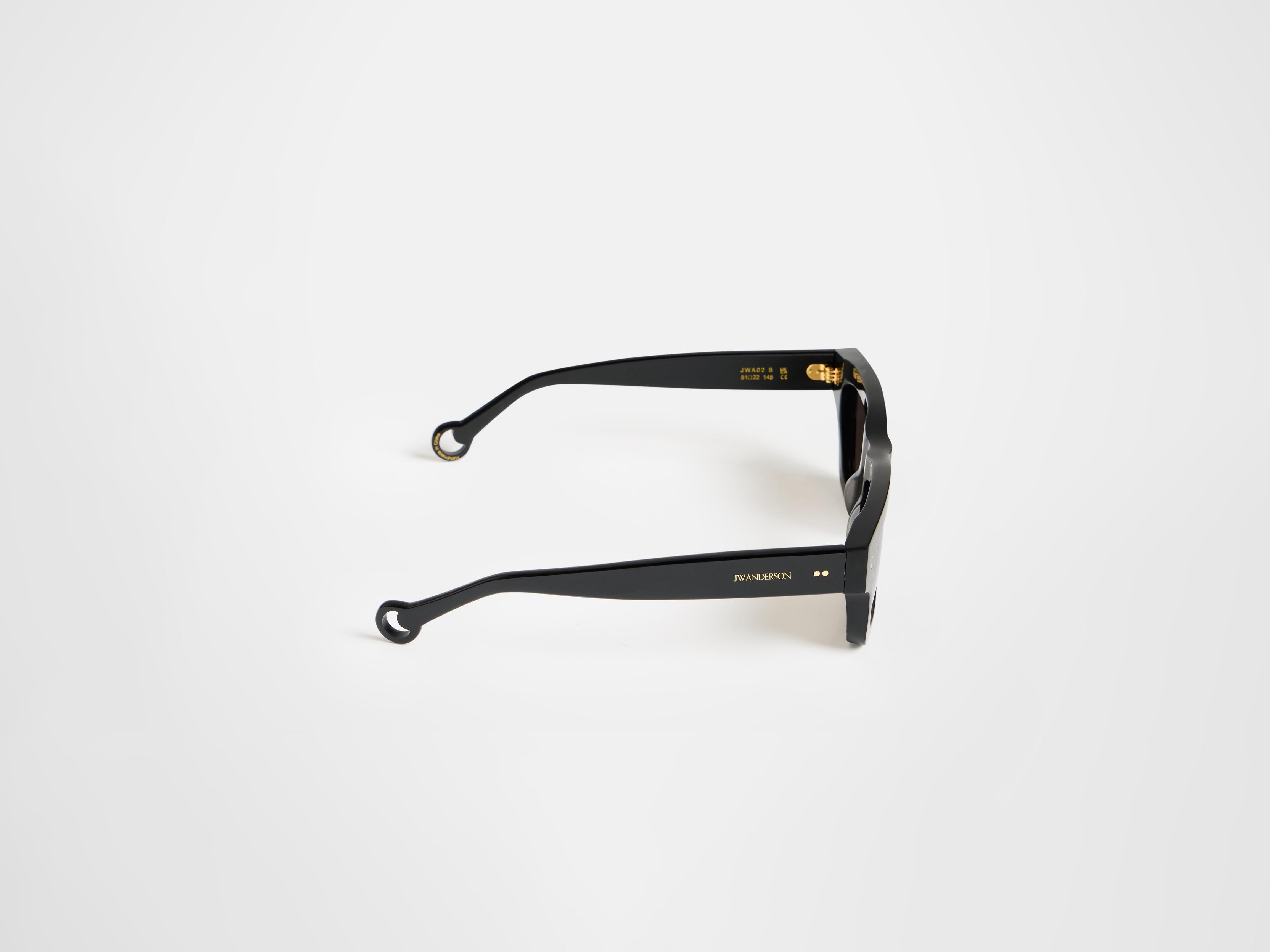 J.W.Anderson JWA02 Sonnenbrille Unisex Schwarz Rechteckig