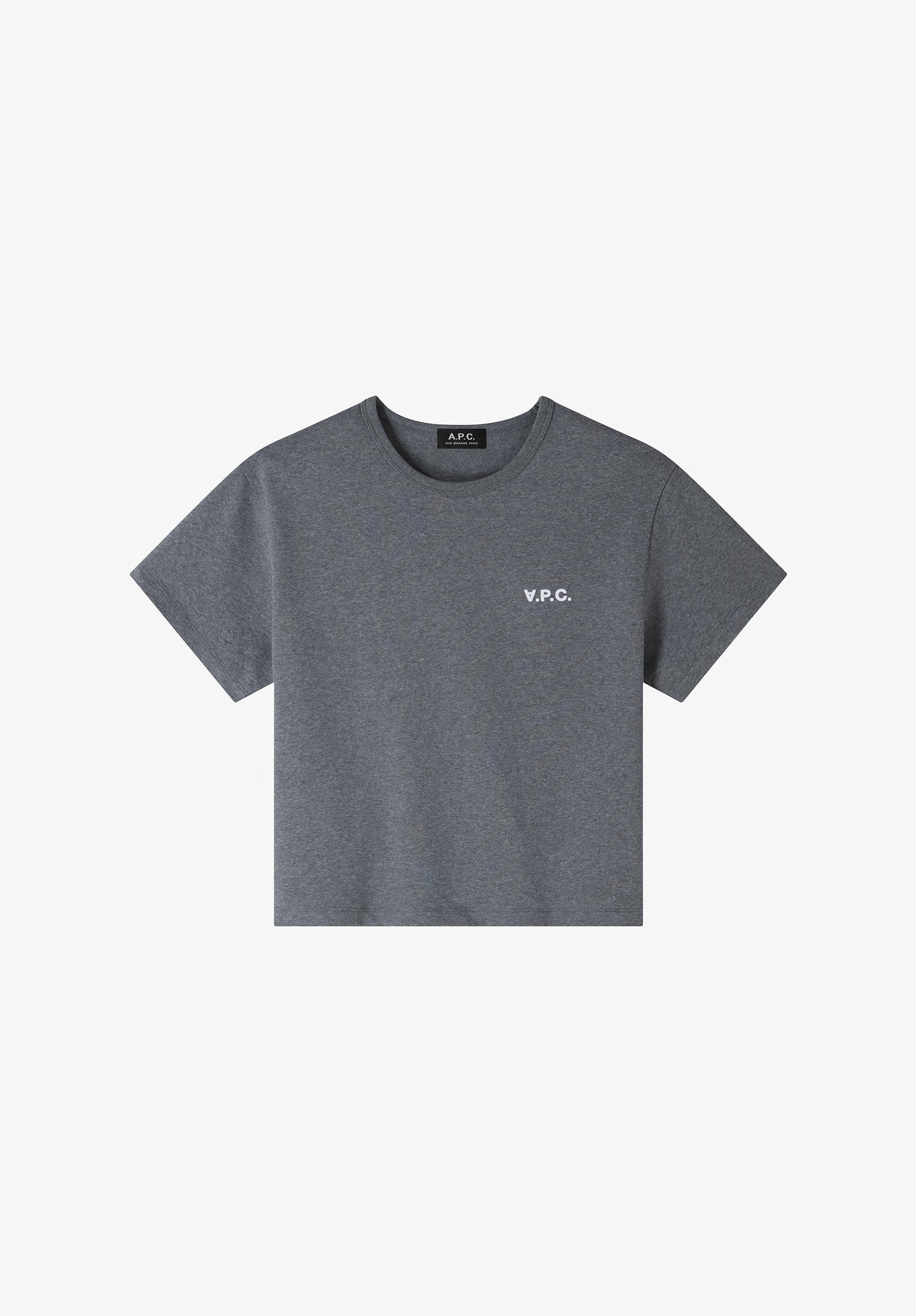 A.P.C. Boxy Petit VPC T-Shirt Bio-Baumwolle Samtflock