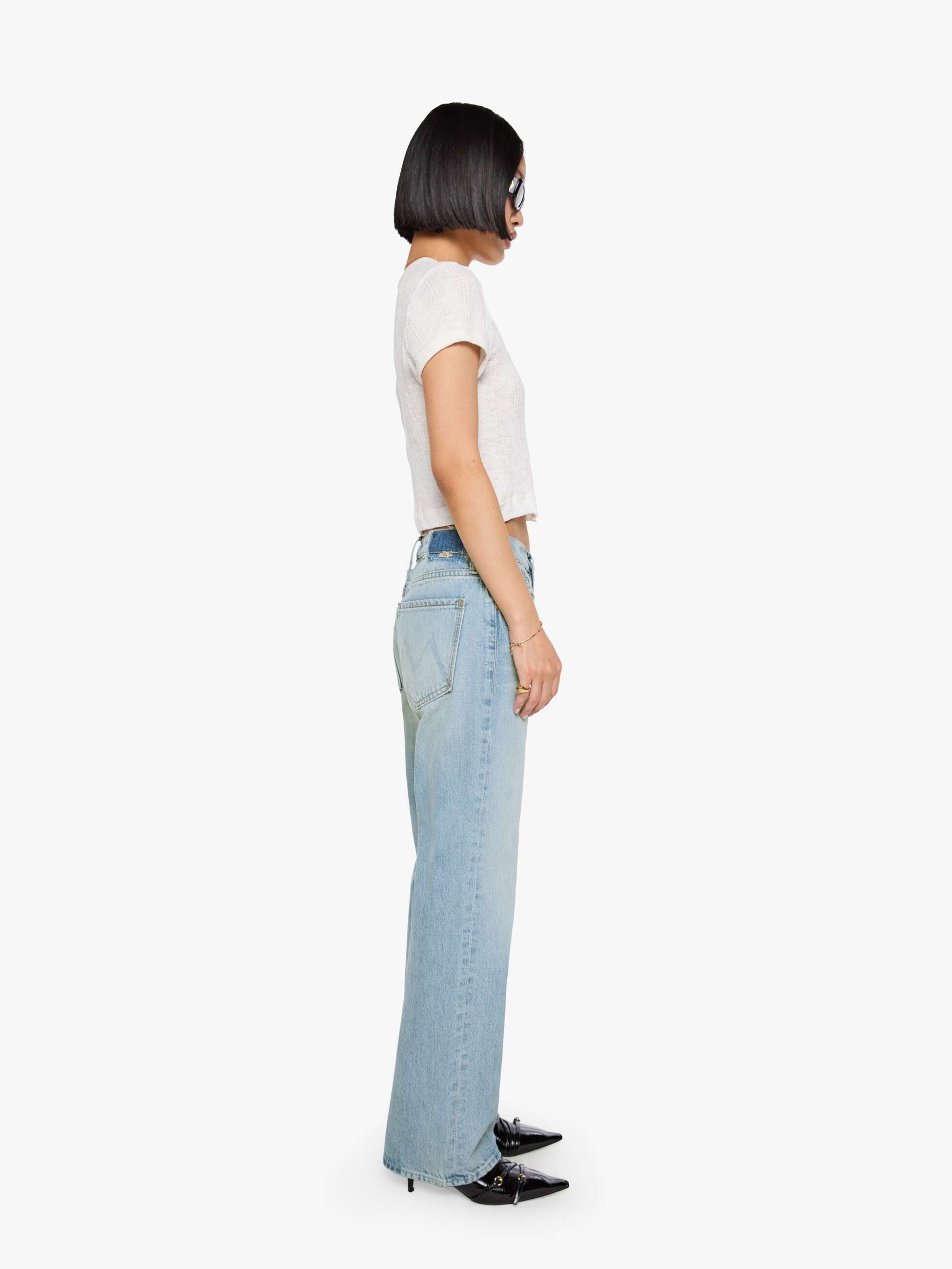 Mother The Lil Reifler Petite Jeans Daydreamer Hellblau