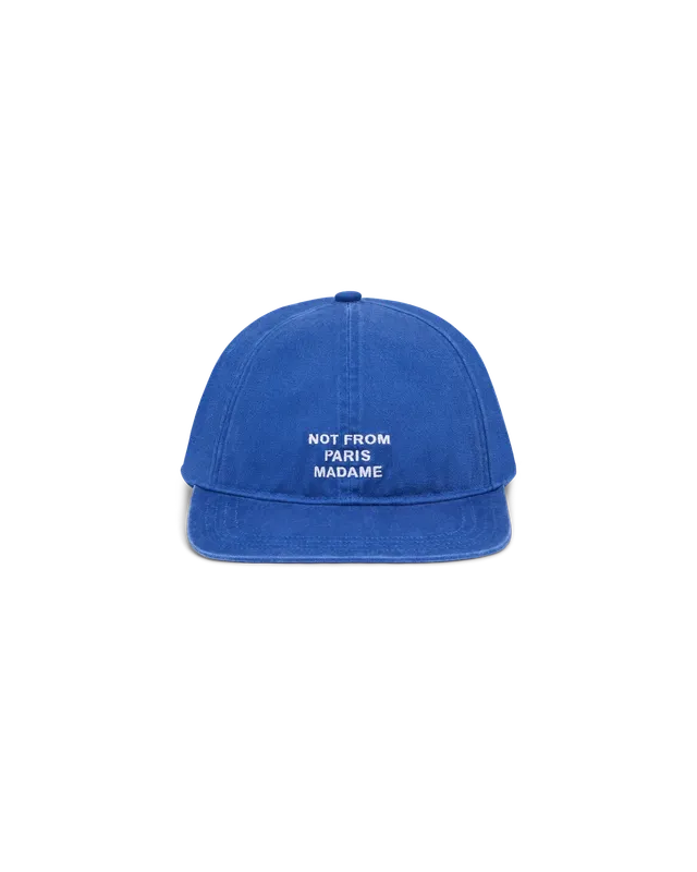 Drôle De Monsieur Flat Slogan Cap Cap Blau OS Baumwolle