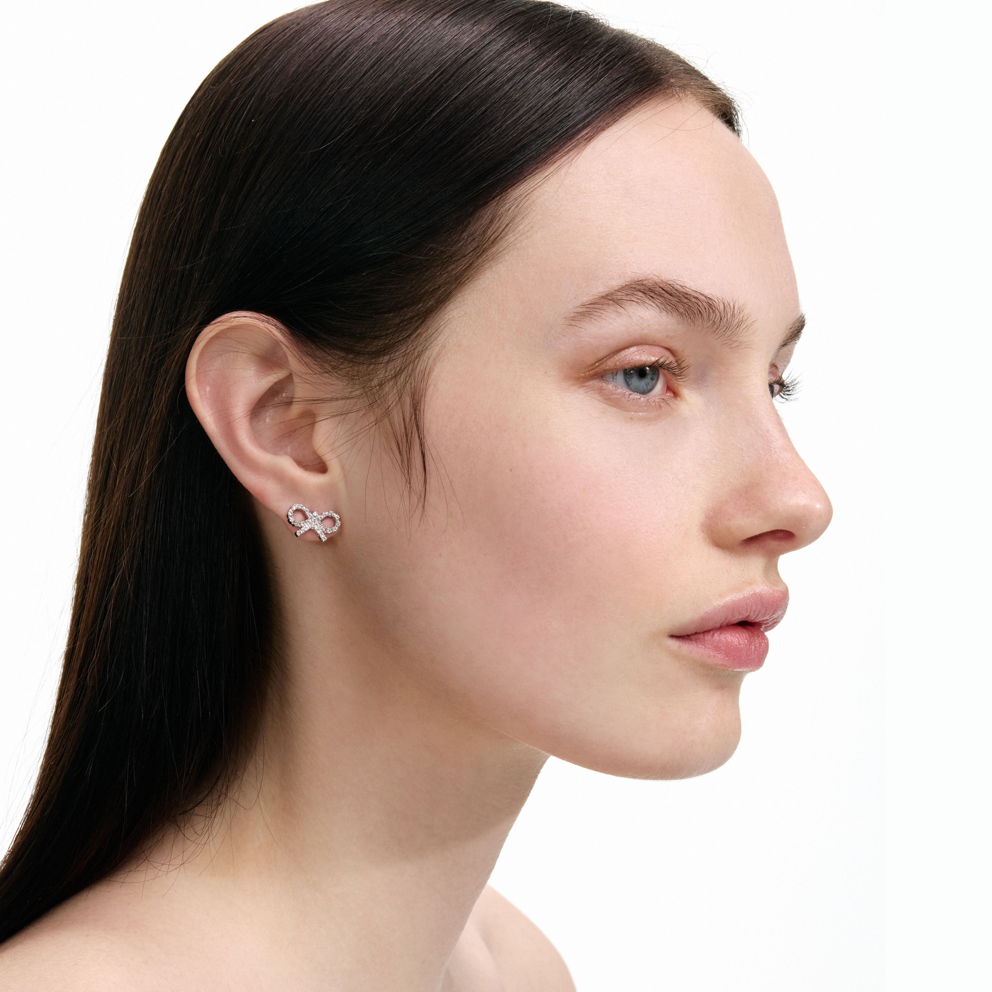 Self Portrait Jewellery Micro Bow Ohrringe Silber Kristall