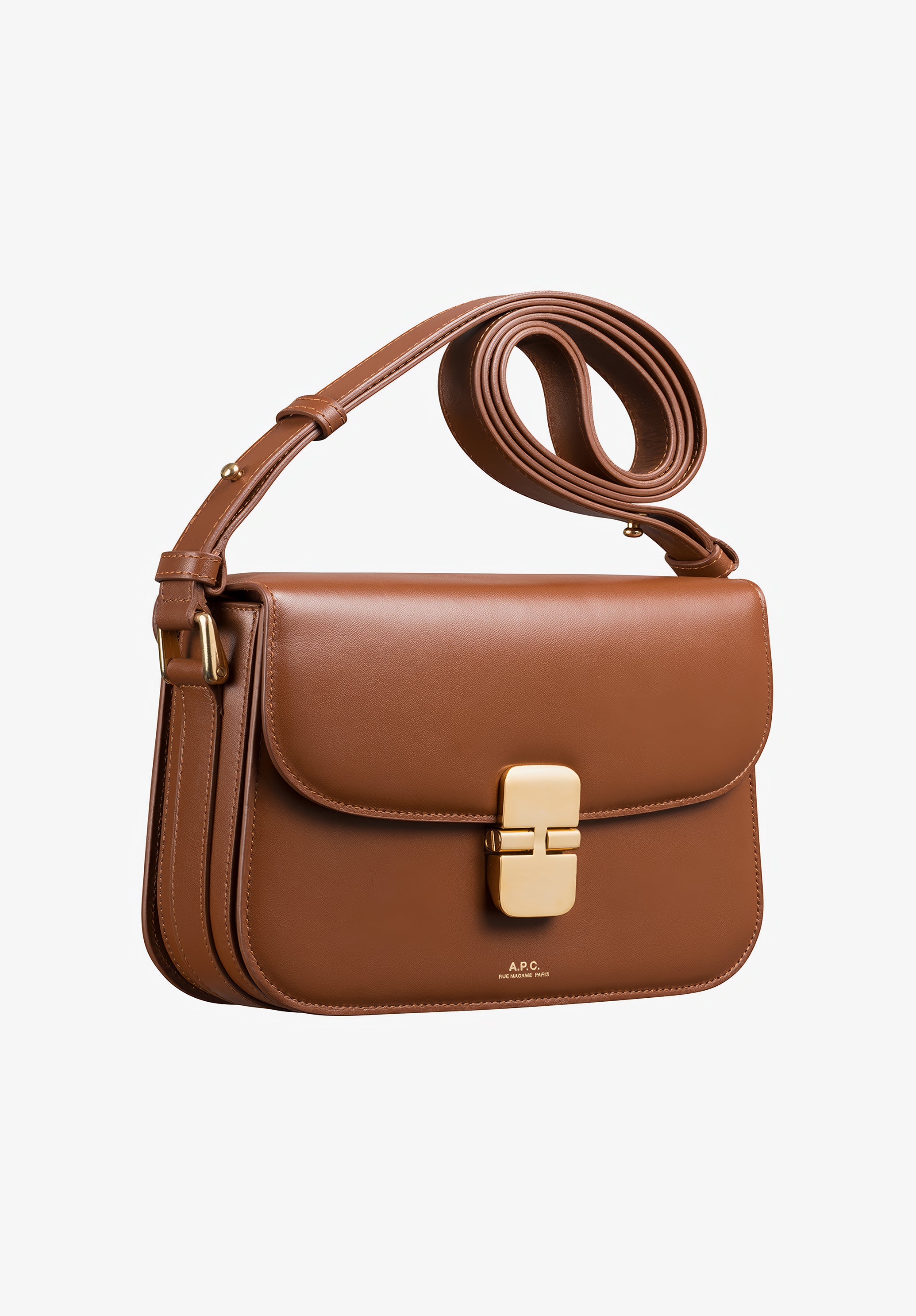 A.P.C. Grace Klein Ledertasche Mini Rindsleder Gold