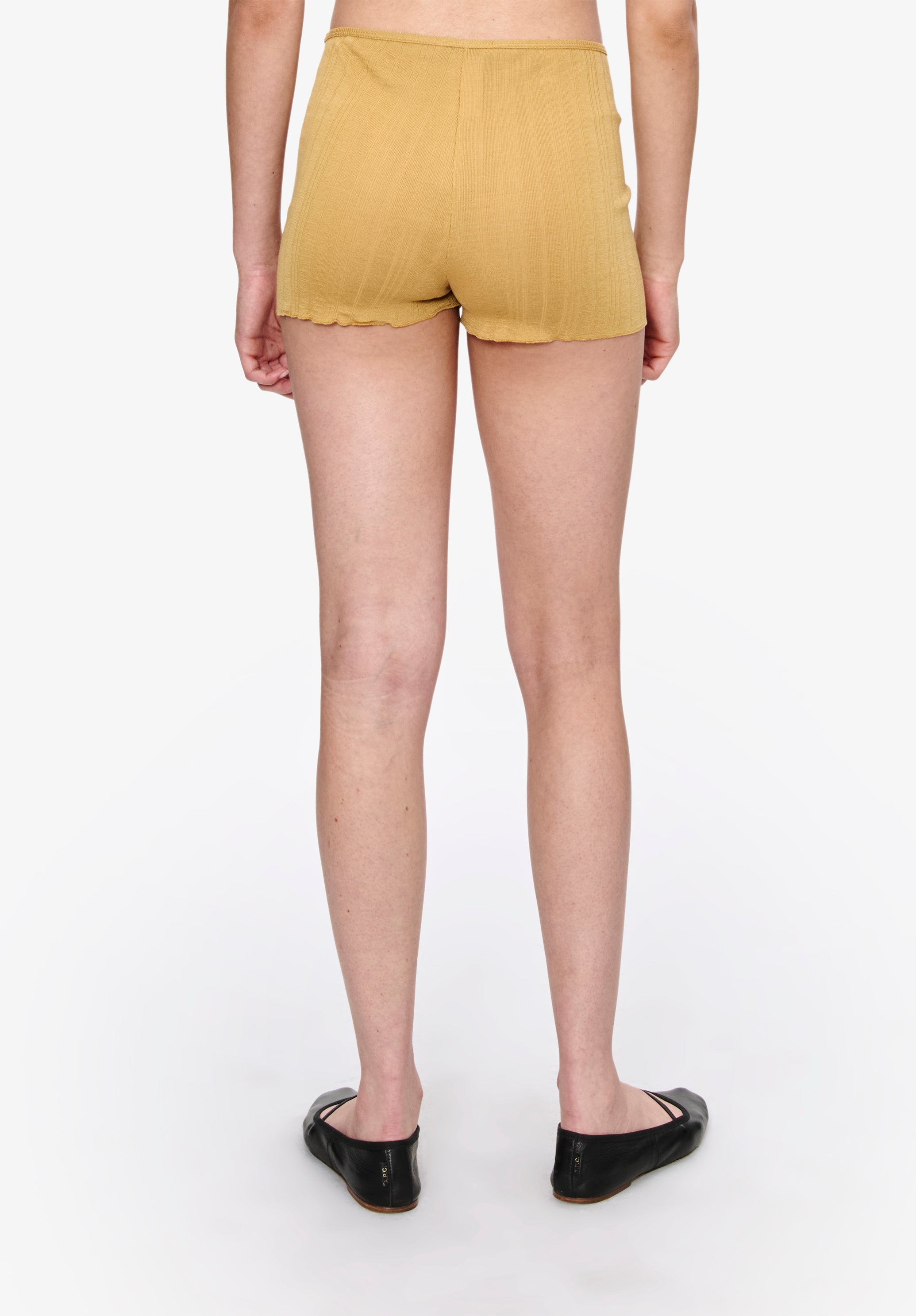 A.P.C. Shorty Shorts Gelb M schmal mit Elastikbund