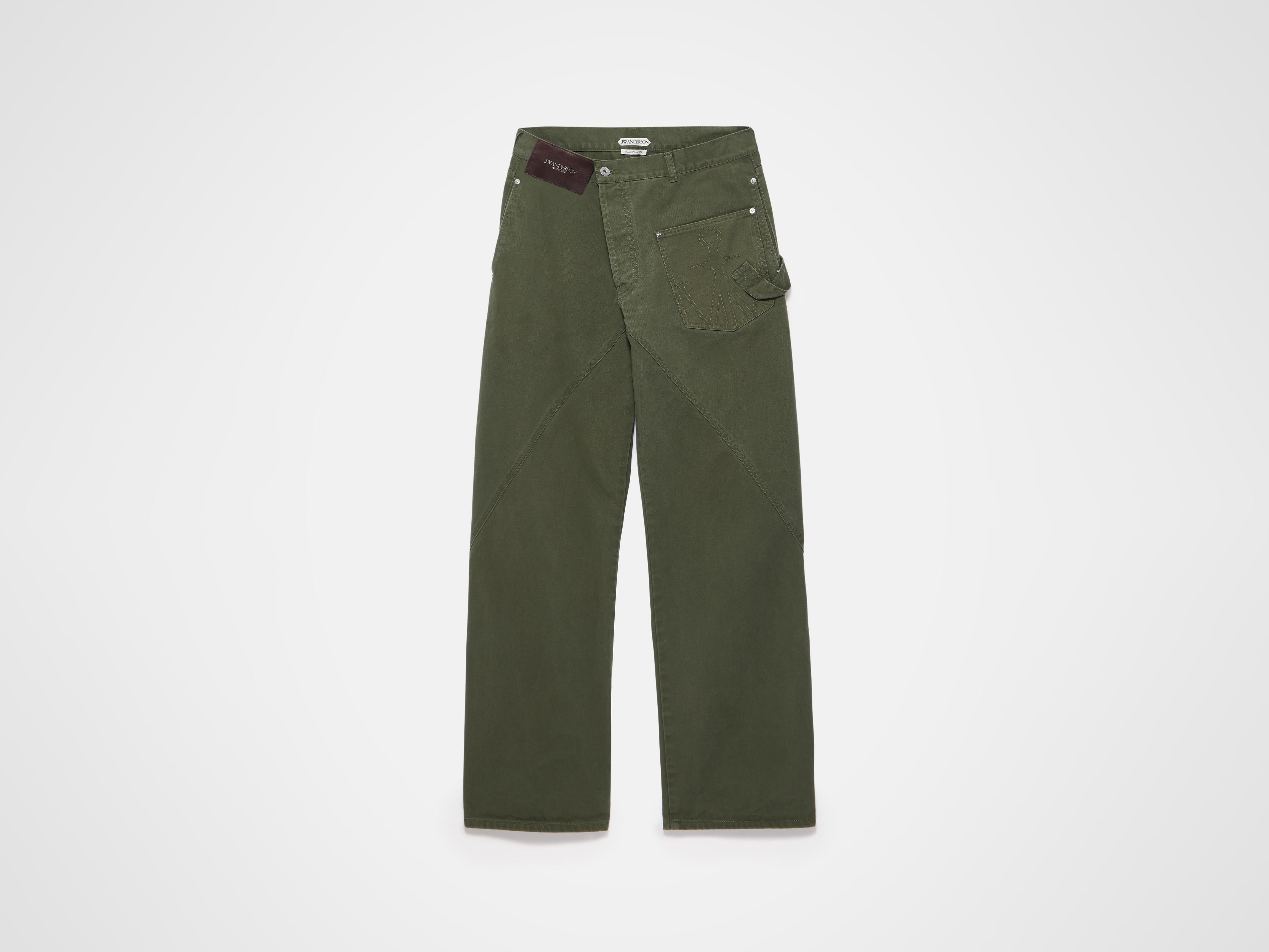 J.W.Anderson Twisted Workwear Denim Jeans Damen Washed Green