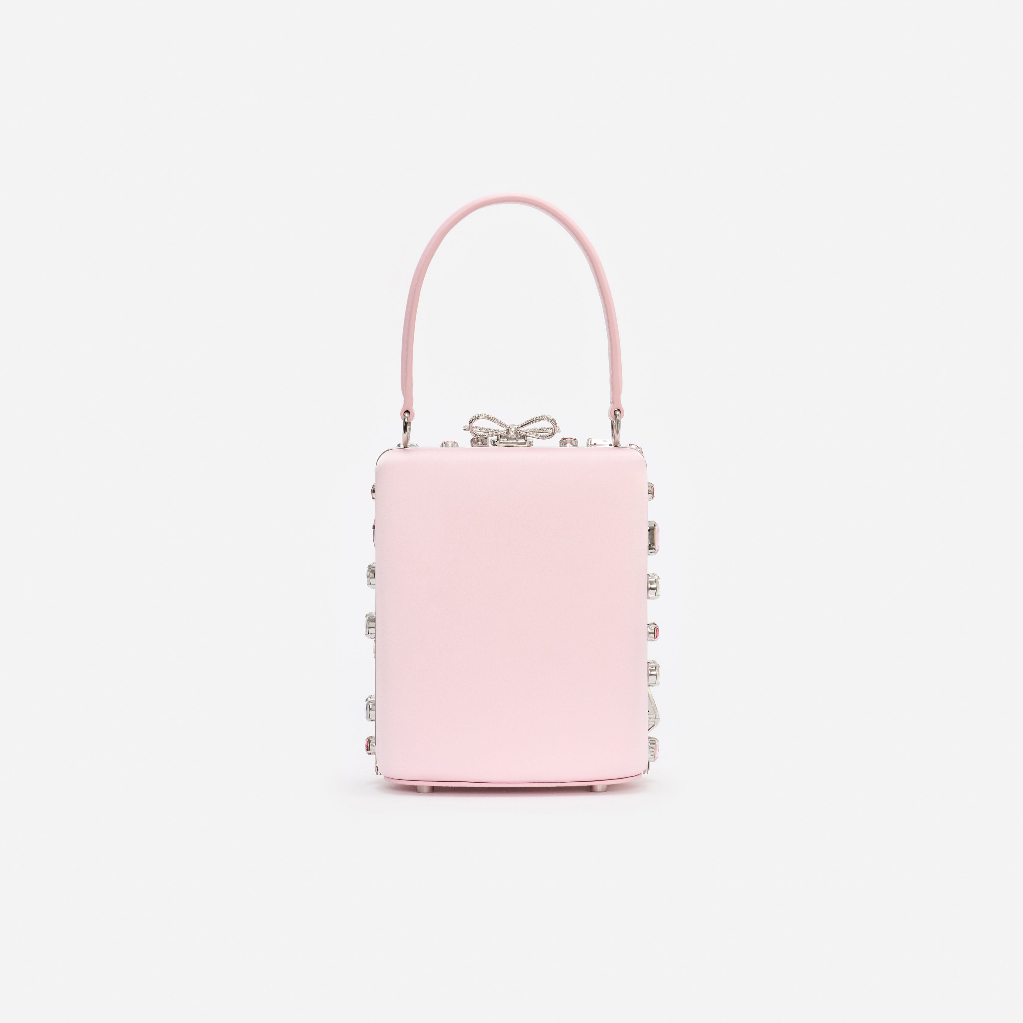 Self Portrait Mini Bow Bag Pink Kristall Satin One Size