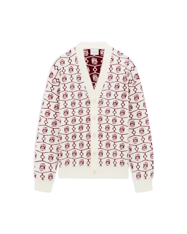 Drôle De Monsieur D Mirror Cardigan Offwhite Monogramm