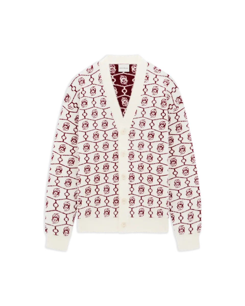 Drôle De Monsieur D Mirror Cardigan Offwhite Monogramm