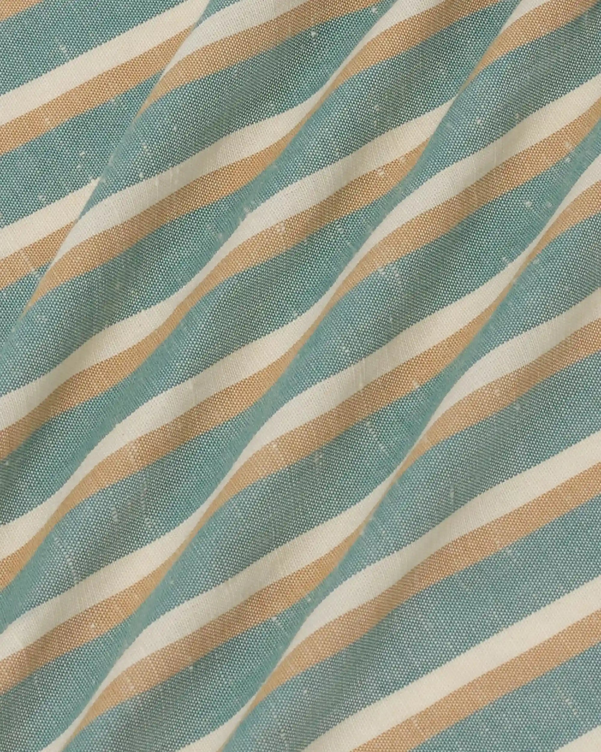 Drôle De Monsieur Chemise Rayée Drôle Hemd Wasserggrün Baumwolle