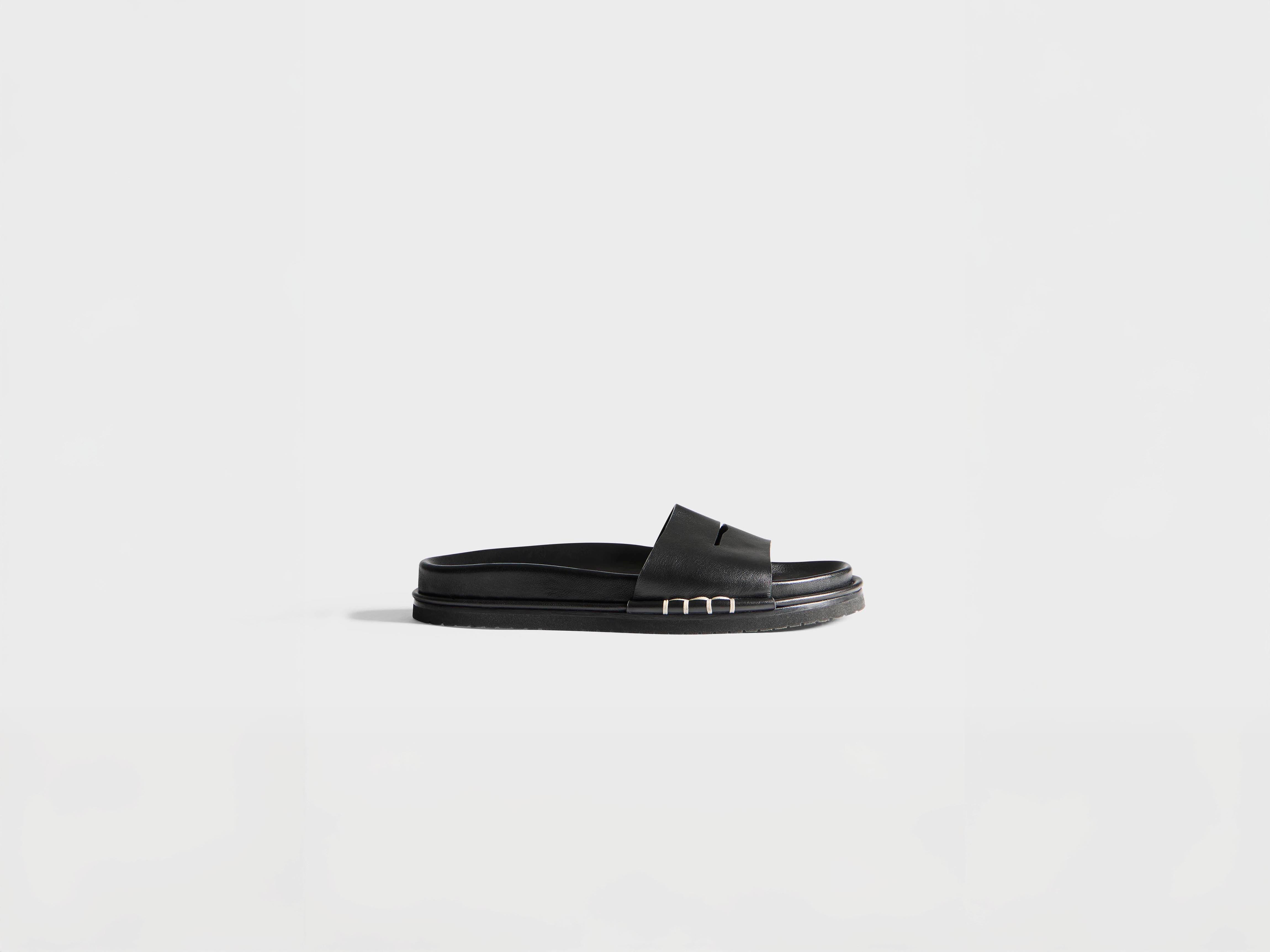 J.W.Anderson Fussbett Loafer Slides Leder Schwarz