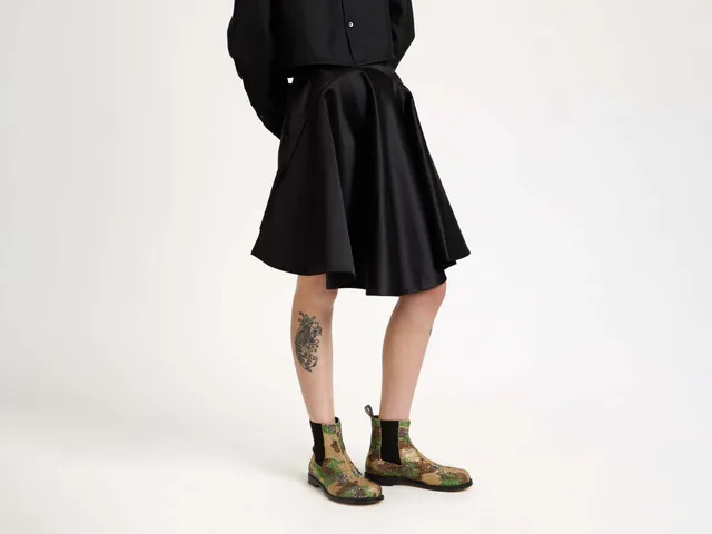 J.W. Anderson Circle Skirt Rock Schwarz Satin 10