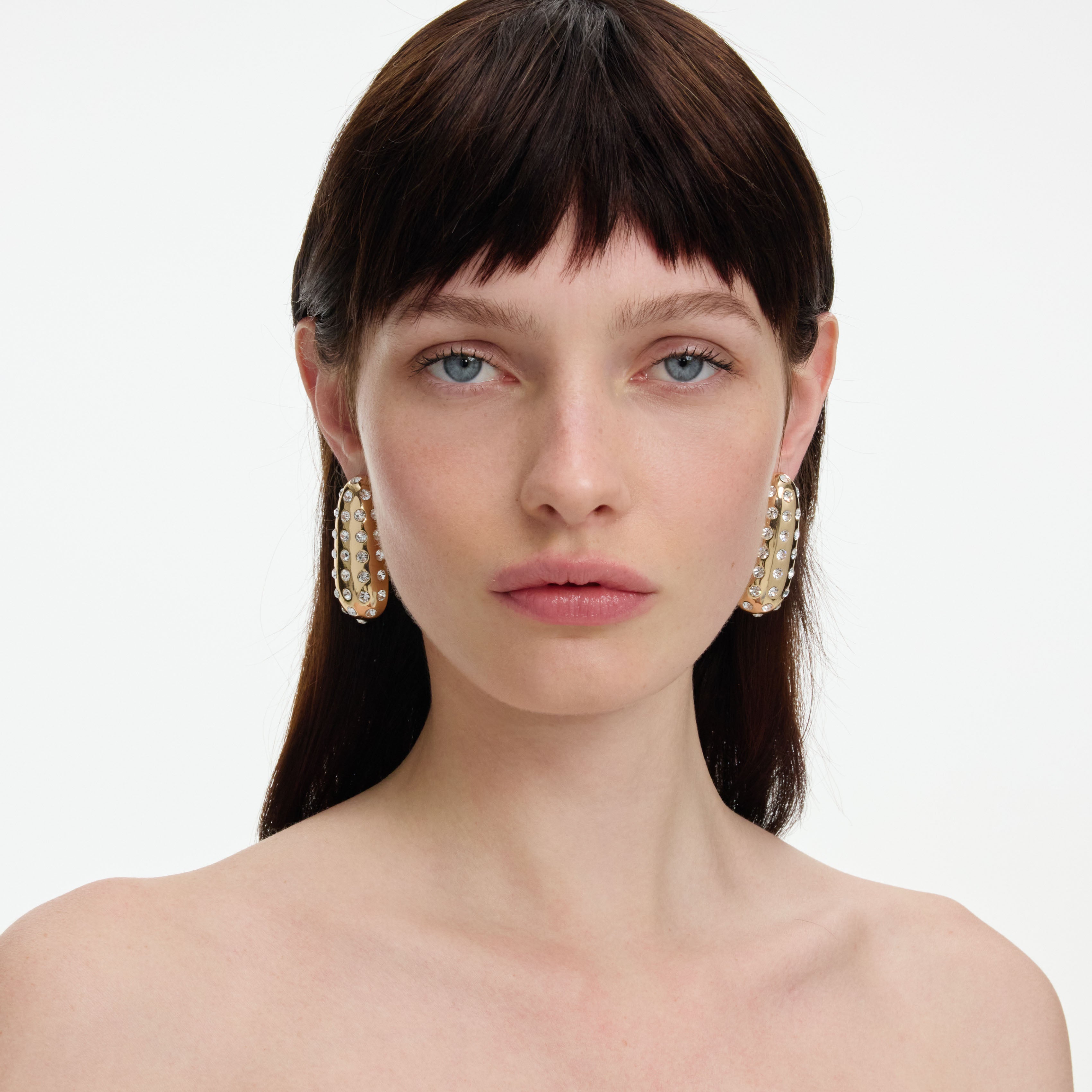 Self Portrait Jewellery Gold Crystal Ohrringe Goldstecker Kristall