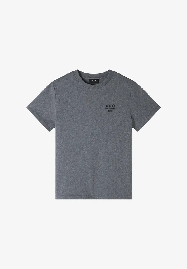 A.P.C. Standard Rue Madame Unisex T-Shirt Bio-Baumwolle mit Ecrü-Stickerei