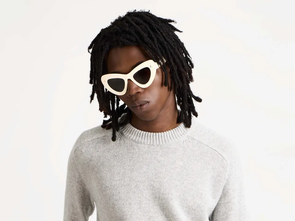J.W.Anderson JWA06 Butterfly Sonnenbrille Off-White