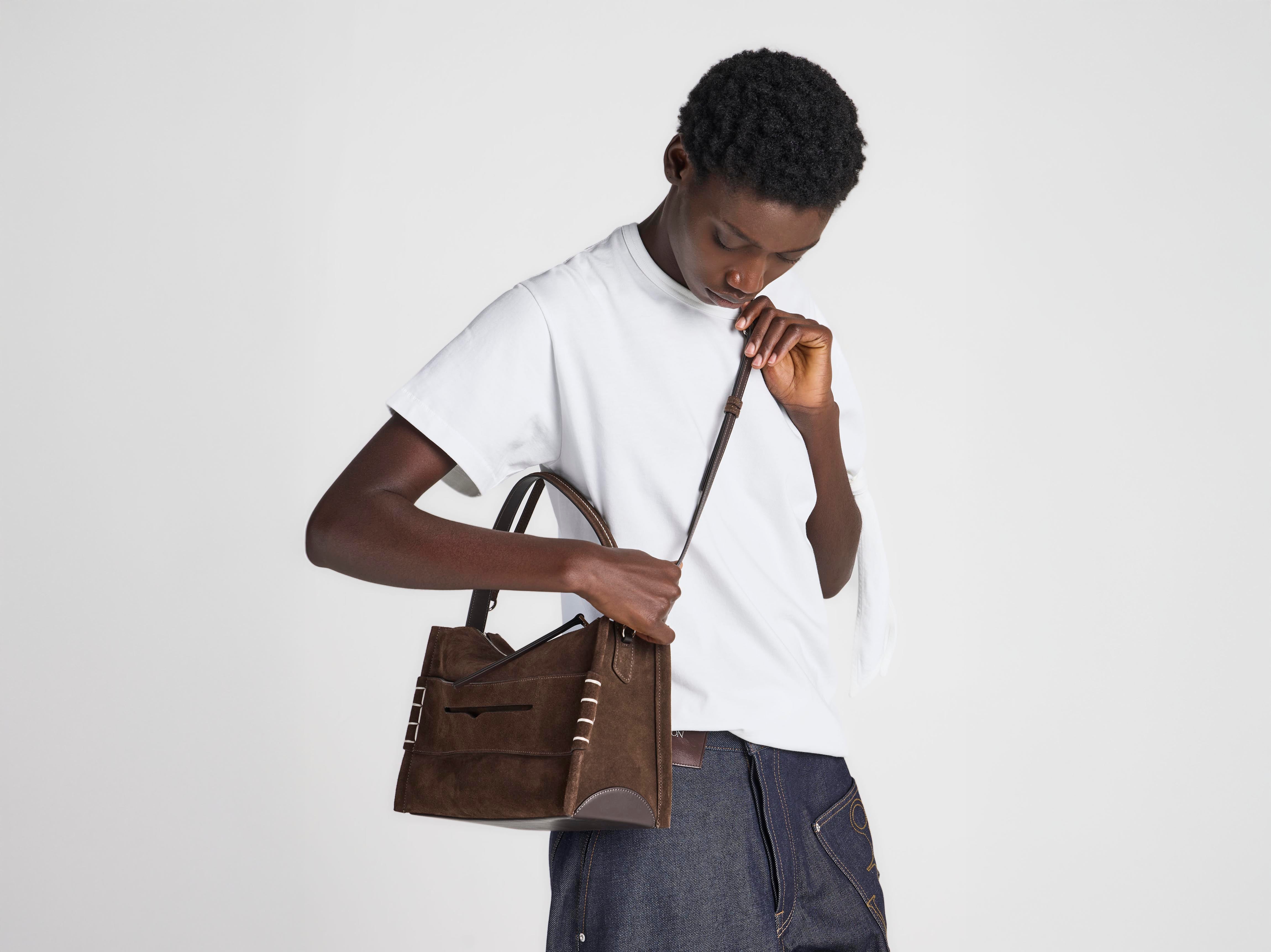 J.W.Anderson Bags Medium Loafer Bag Handtasche Braun Suede