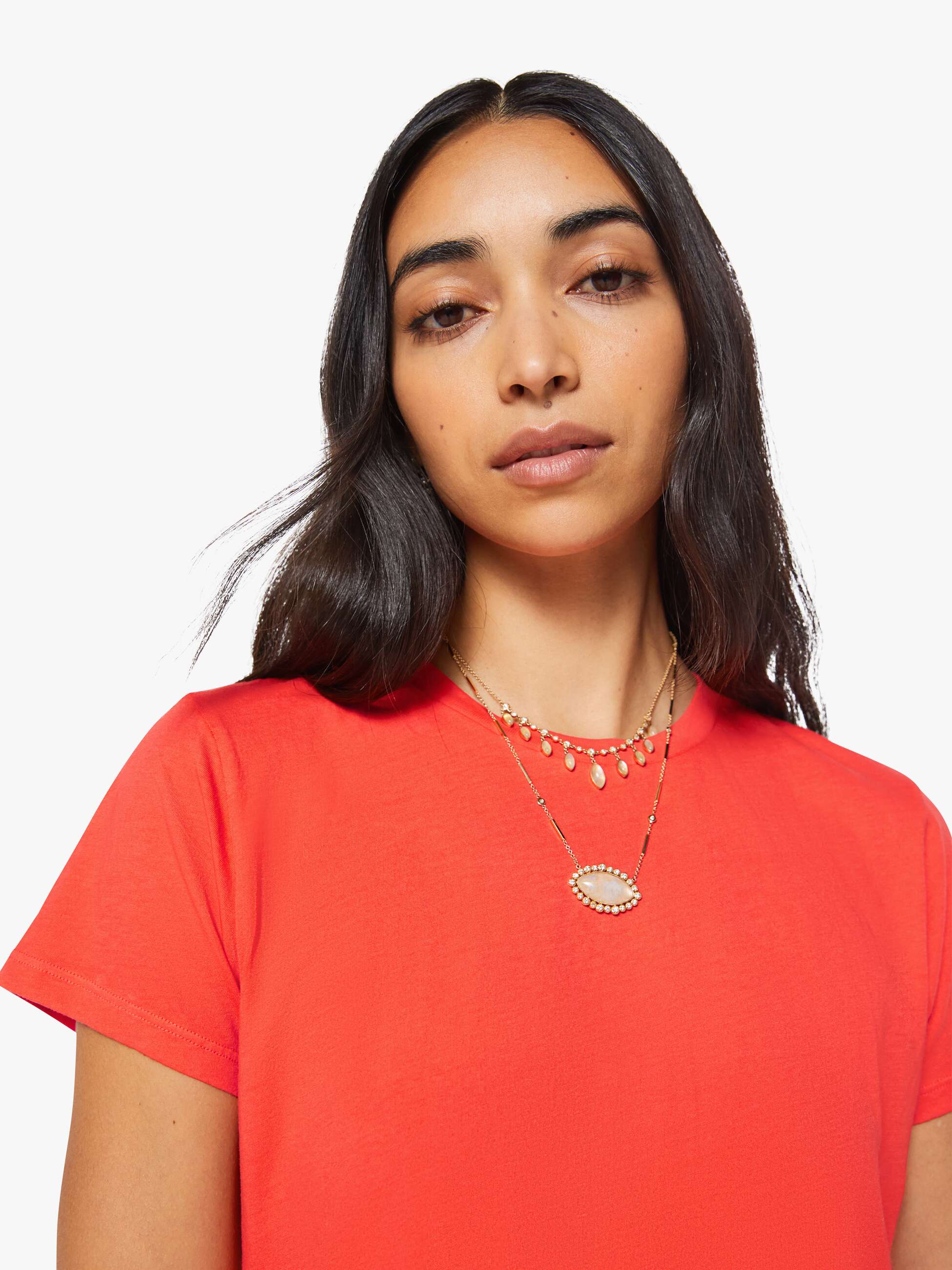 Mother Lil Goodie Goodie Mandarin Red T-Shirt Supima Orange