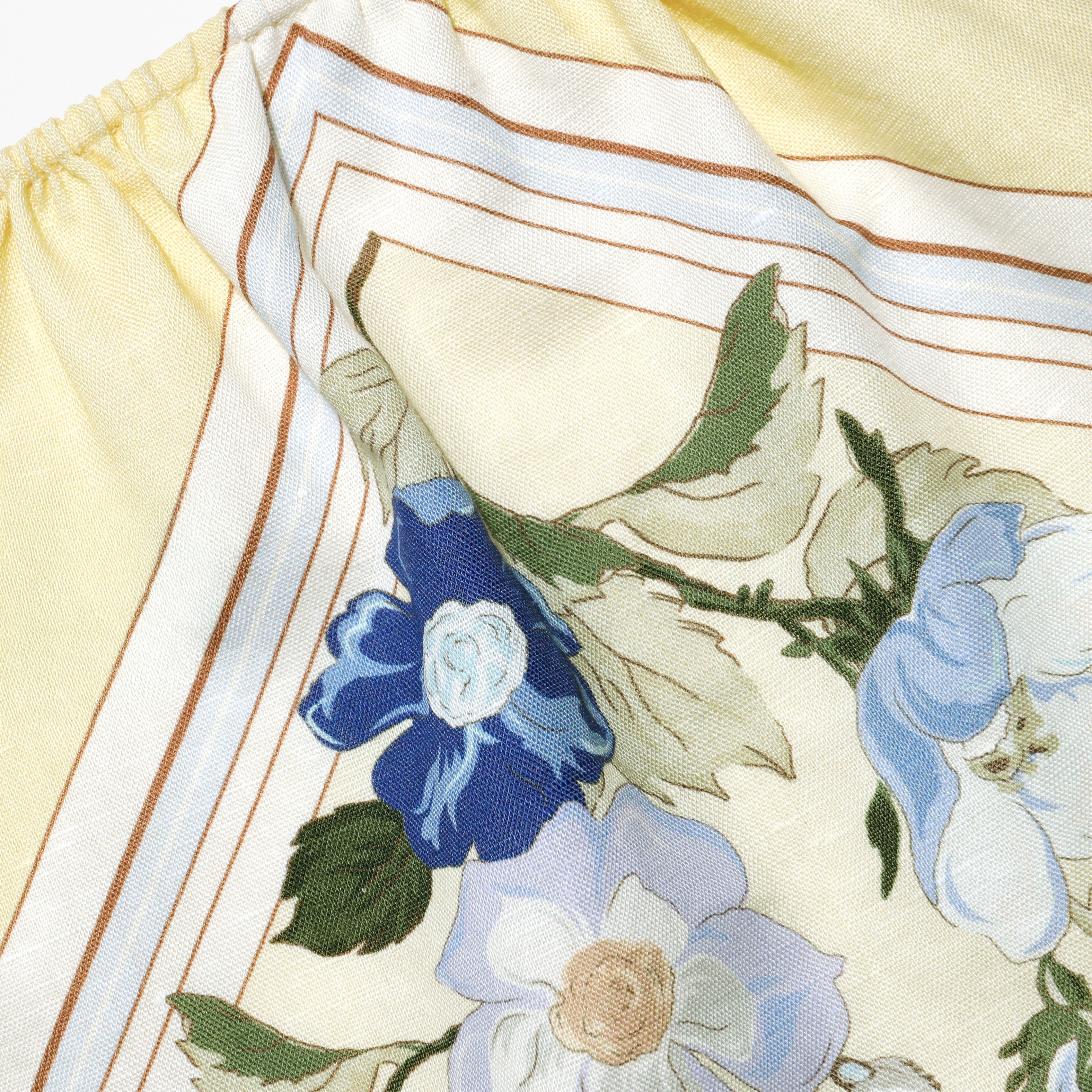 Self Portrait Yellow Floral Linen Top Gelb 8 Leinen