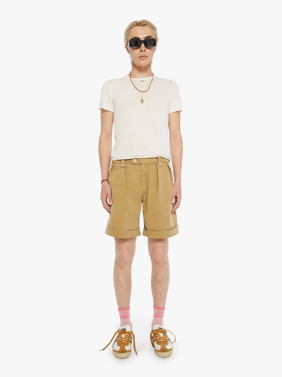 Mother The Head Honcho Short Shorts Khaki Baumwolle