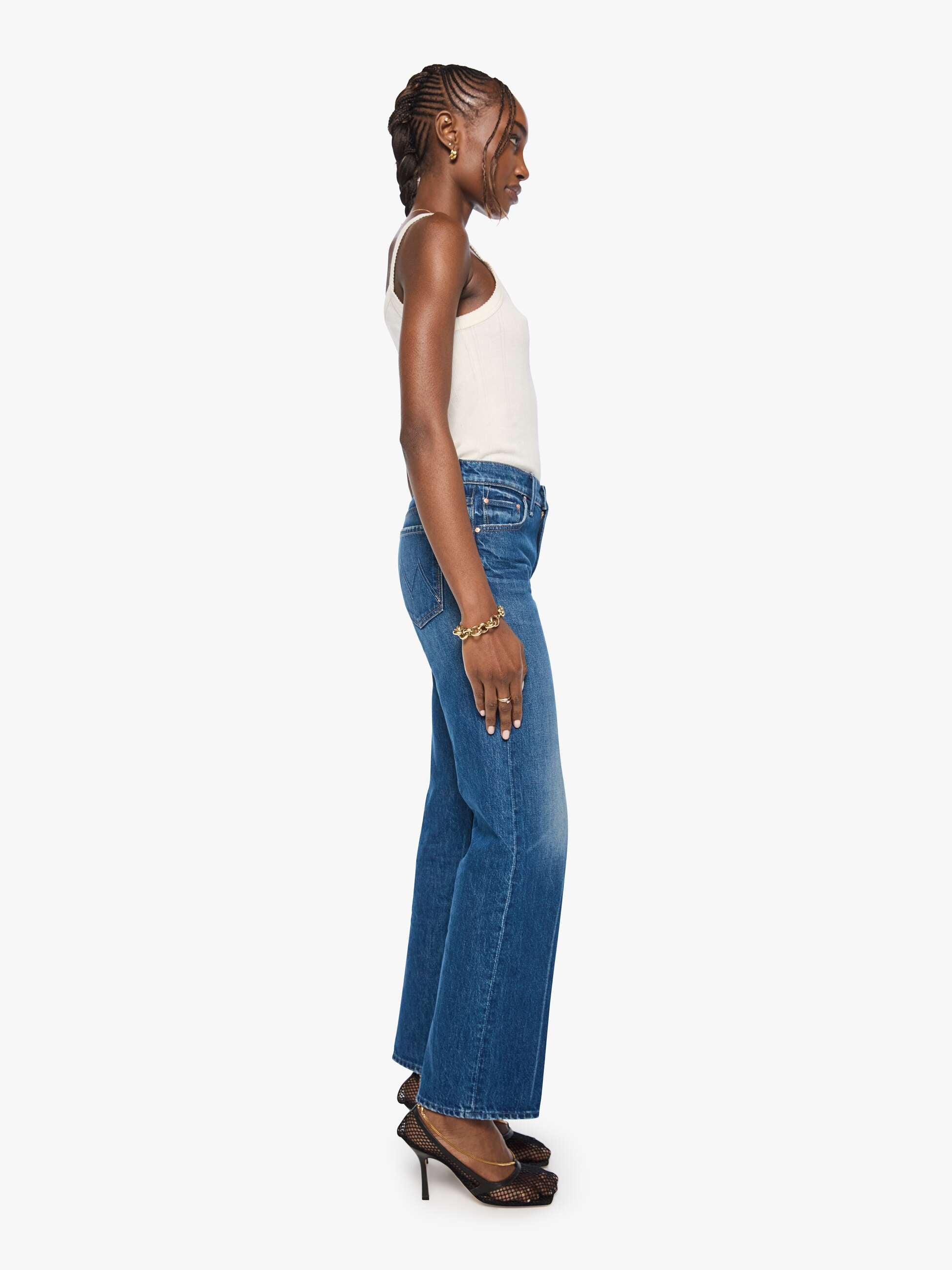 Mother Mid Rise Rambler Skimp Jeans Call Me Wild Mittelblau