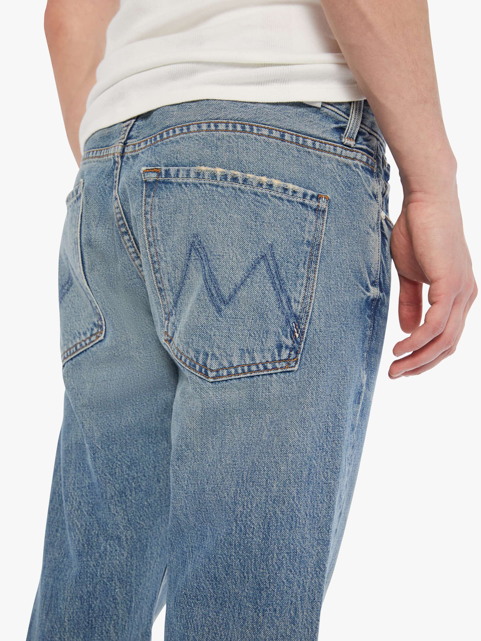 Mother The Mega Neat Knuckle Down Jeans Herren Mittelblau