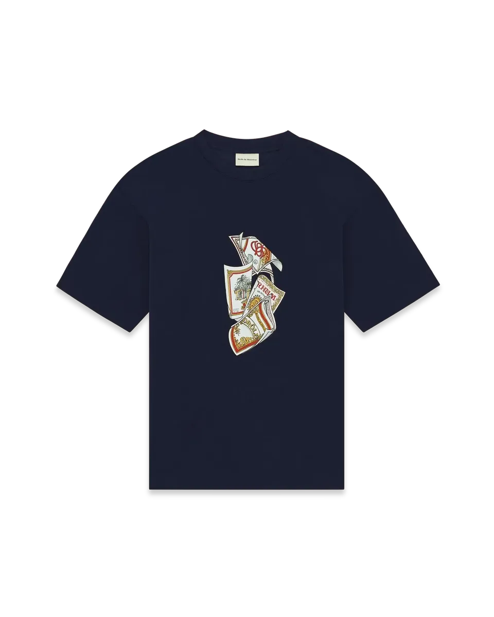 Drôle De Monsieur Rhum Labels T-Shirt navy Baumwolle