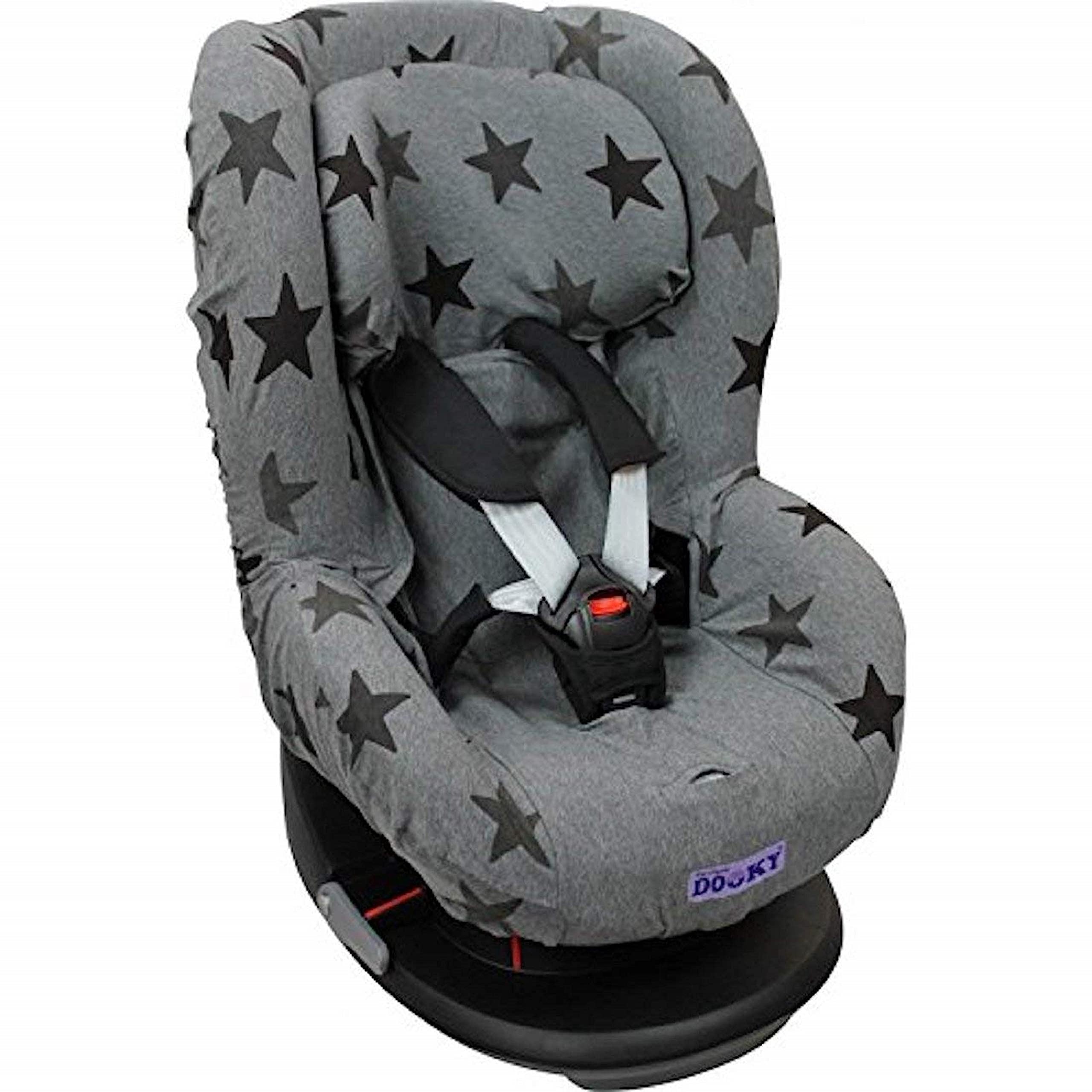 DOOKY Seat Cover Group 1 Grey Stars Sitzbezug grau 9-18 kg