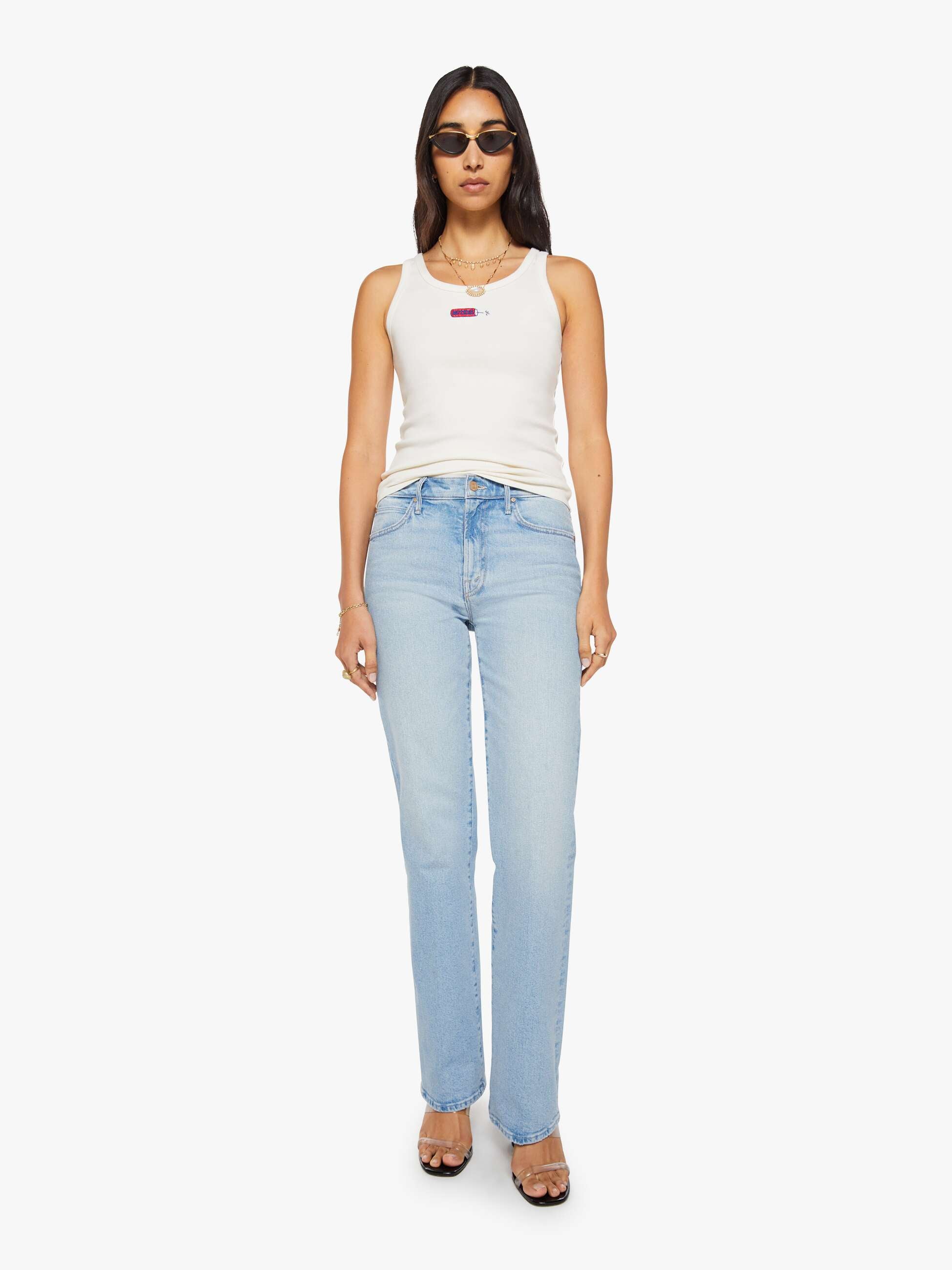 Mother Denim The Runner Up Tanktop Weiss Firecracker