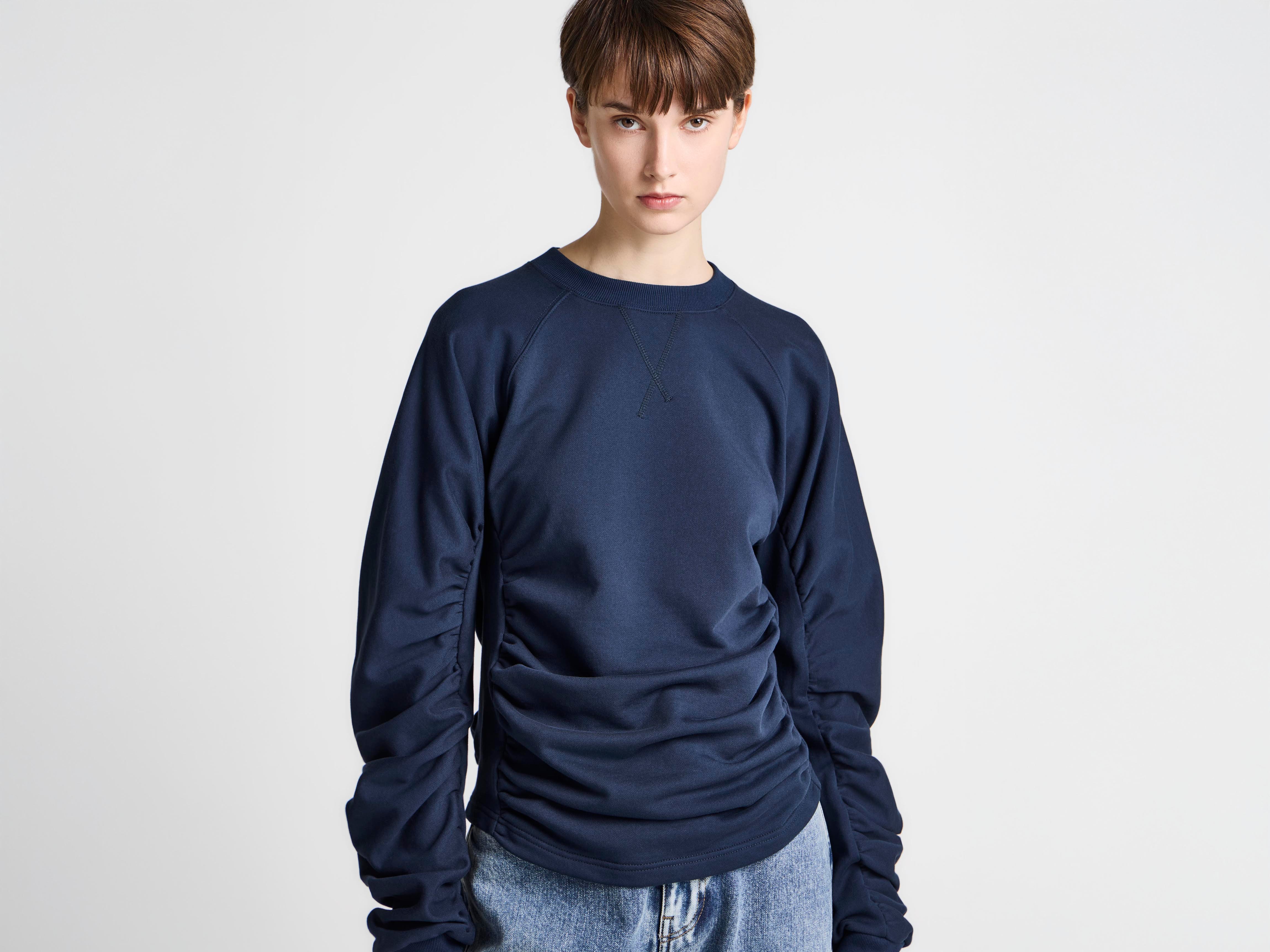 J.W.Anderson Ruched Sleeve Sweatshirt Damen Grau Melange