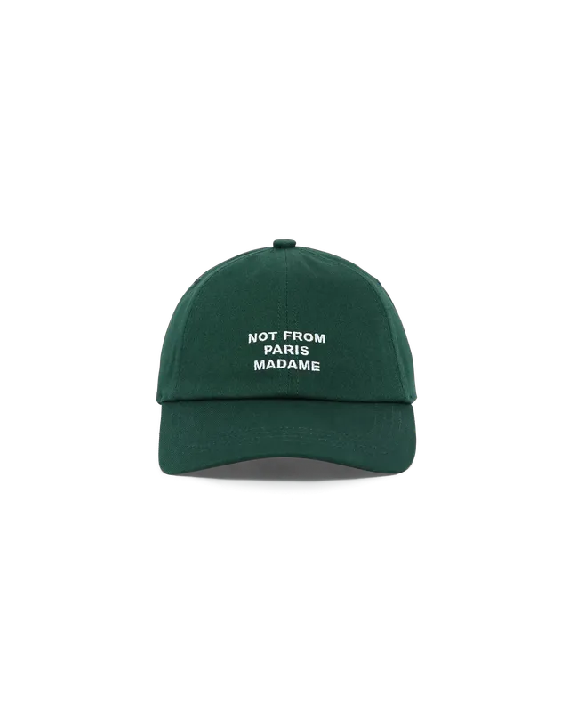 Drôle De Monsieur La Casquette Slogan Cap Dunkelgrün Baumwolle