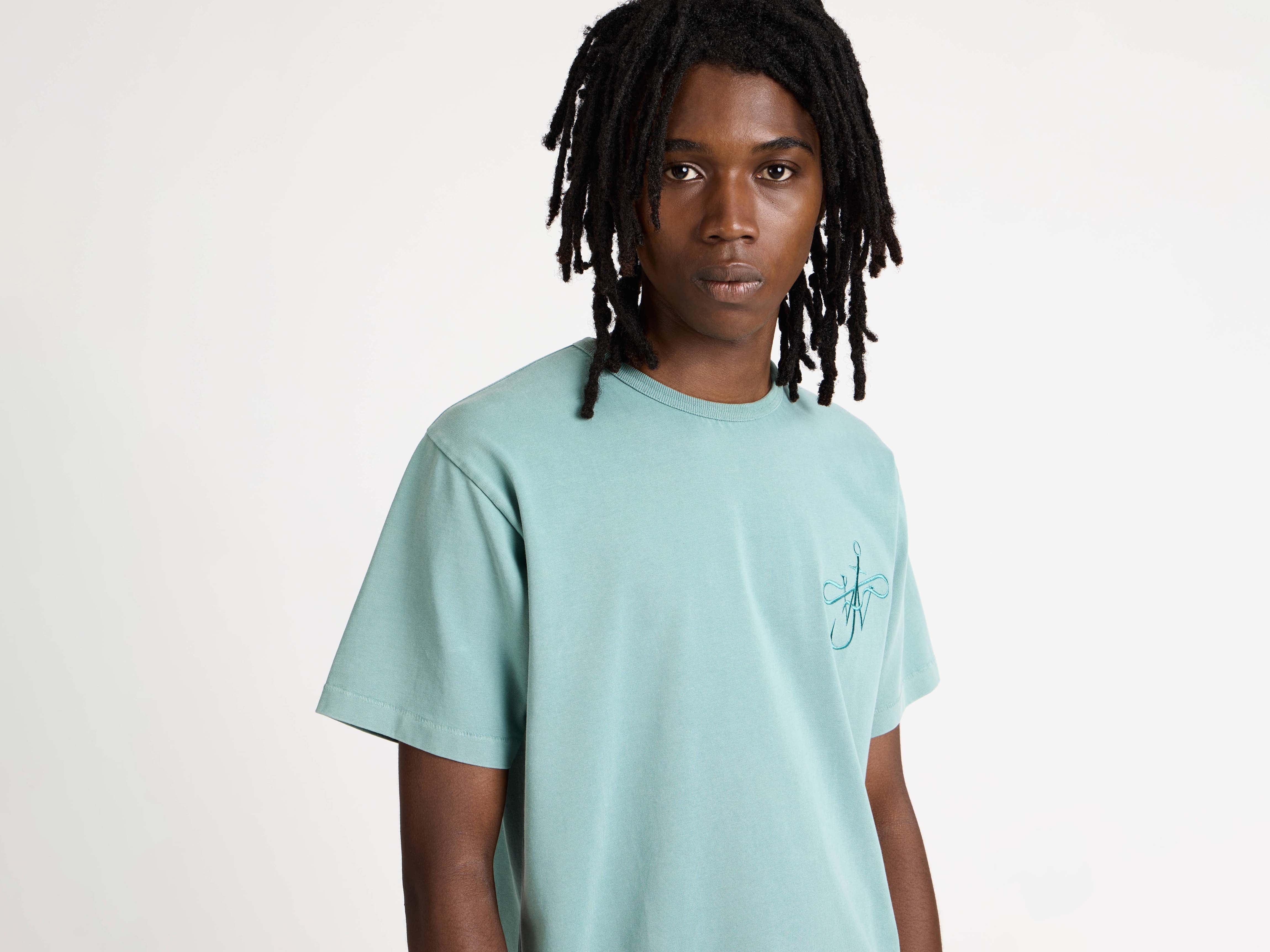 J.W.Anderson Shirts Ribbon Anchor T-Shirt Herren Washed Teal
