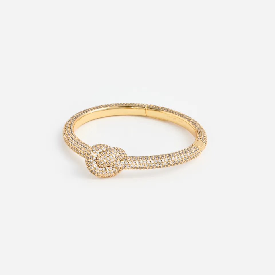 Self Portrait Knot Bangle Gold Kristall Armreif One Size