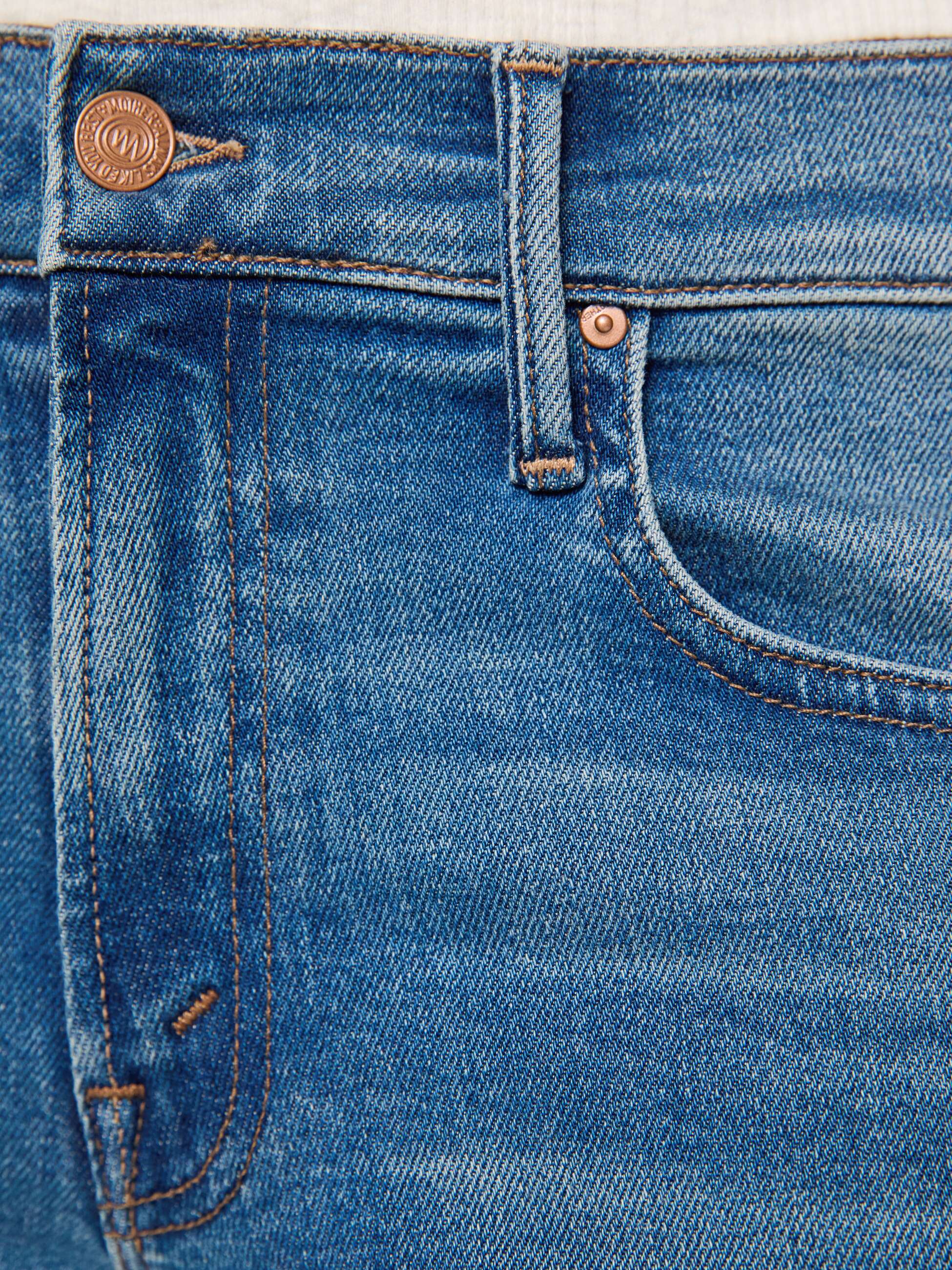MOTHER Mid Rise Sidestepper Twist Sneak Jeans Strike It Rich