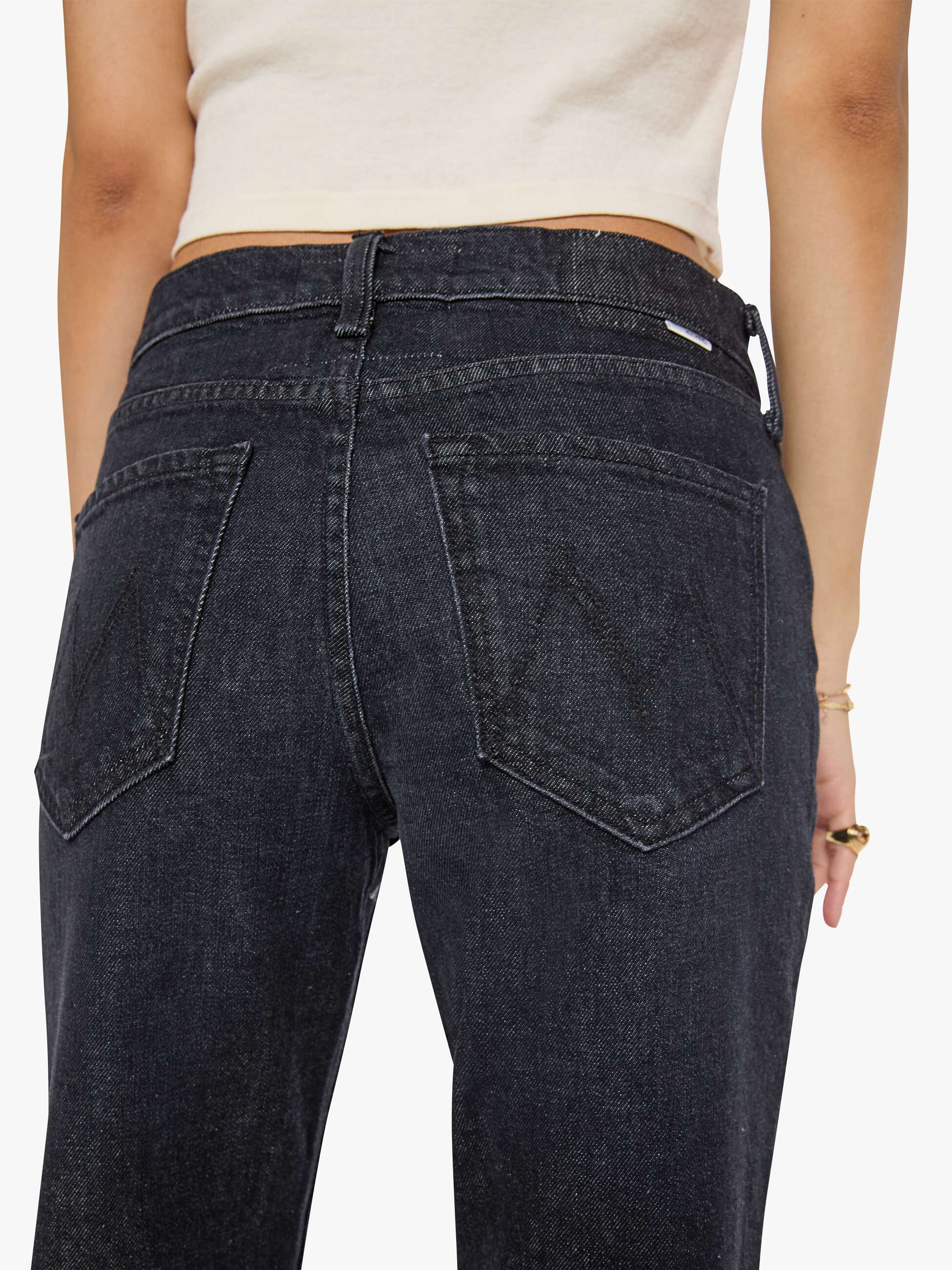 Mother Petites The Lil Reifler Jeans Starry Eyed Schwarz