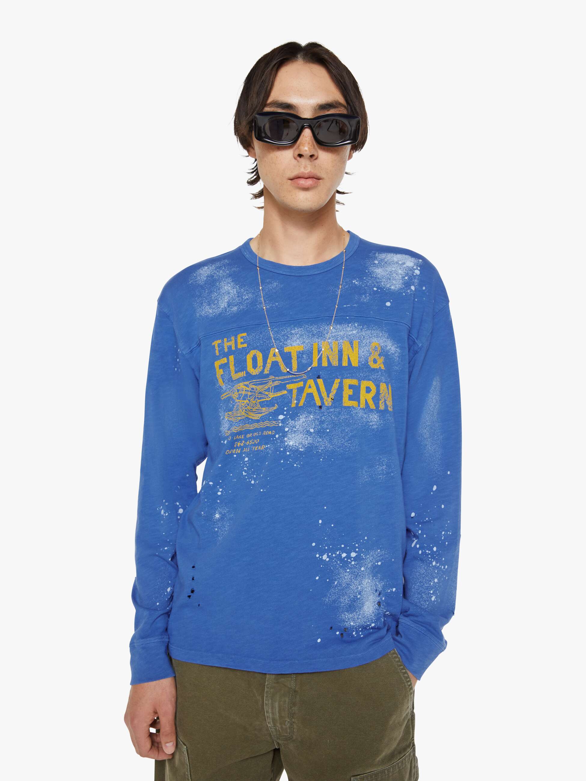 Mother Player T-Shirt Blau Float Inn & Tavern Langarm